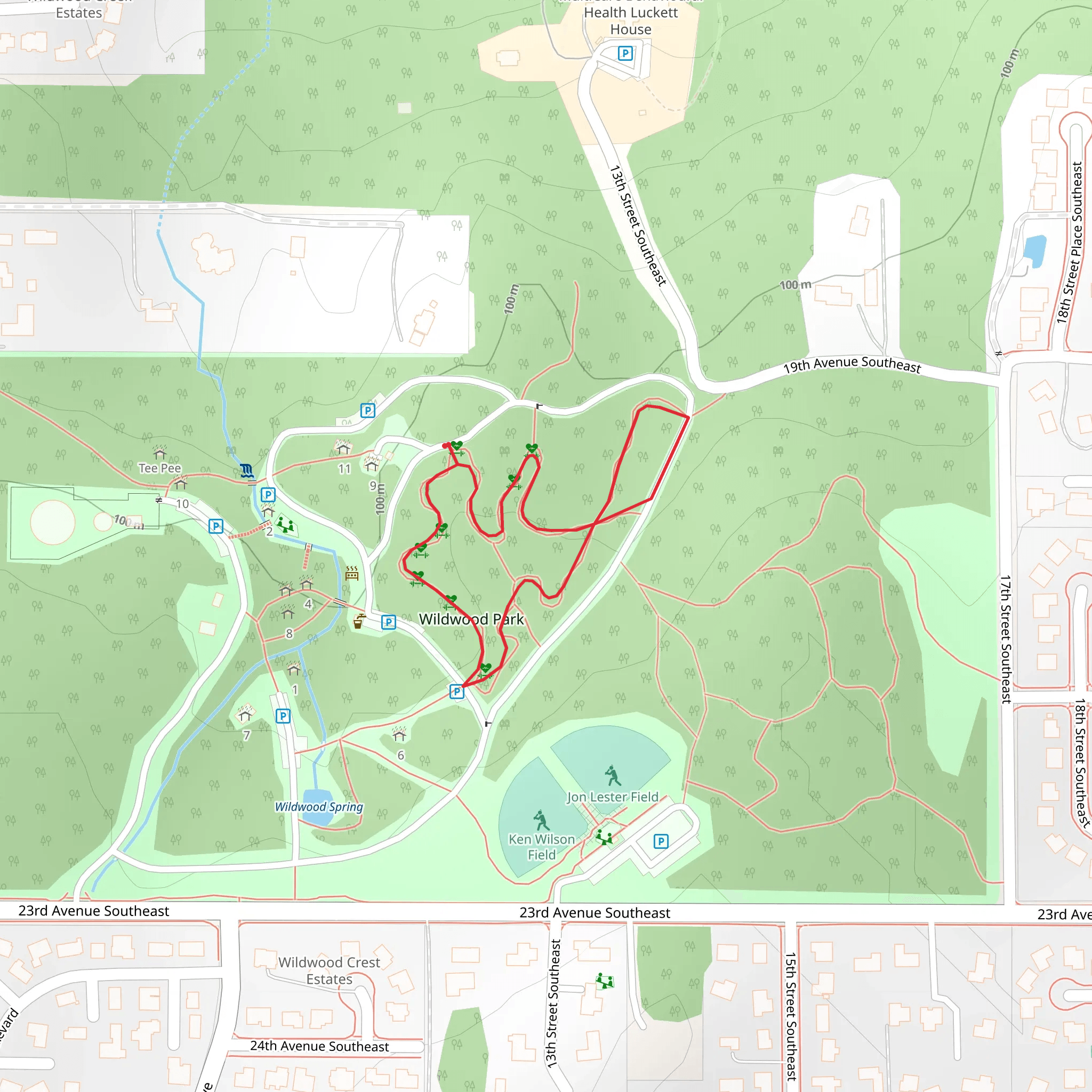 Wildwood Park Loop mobile static map