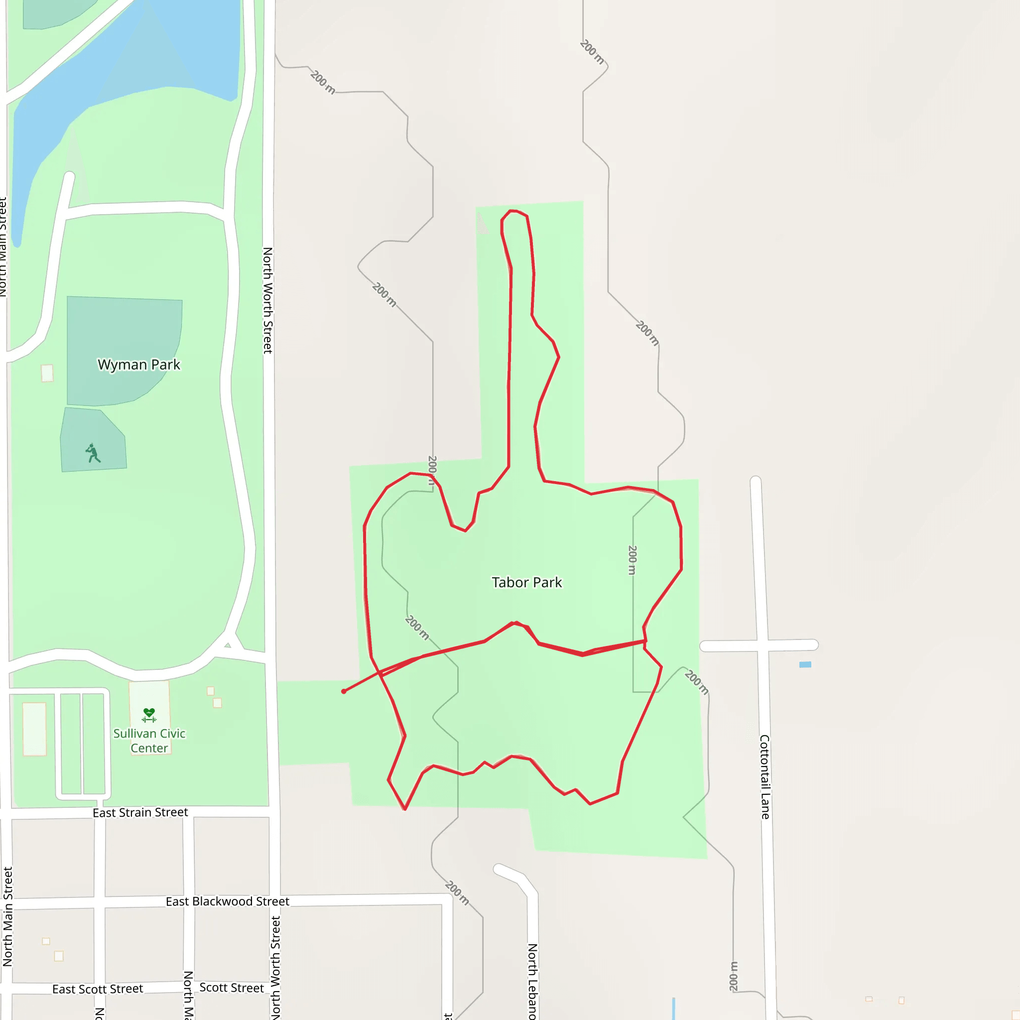 Tabor Park Loop mobile static map