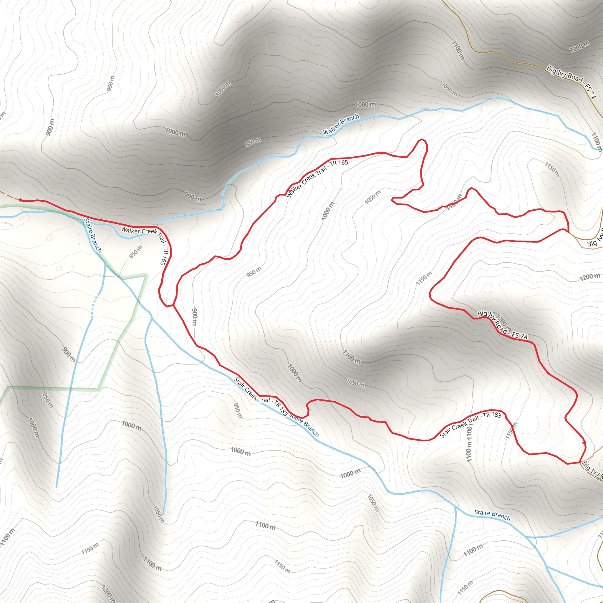 Stair and Walker Creek Loop Trail mobile static map