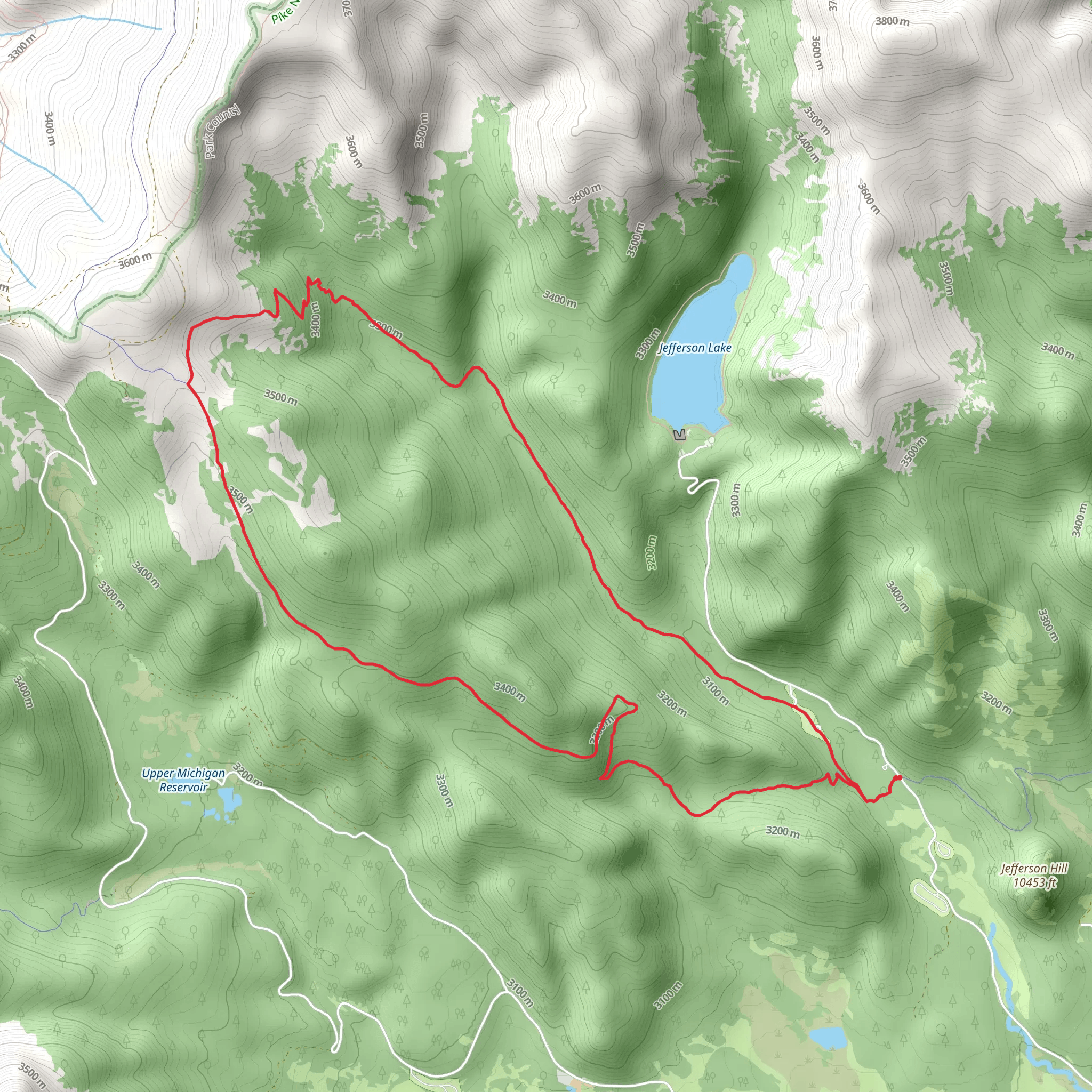 West Jefferson Loop Trail via Colorado Trail mobile static map
