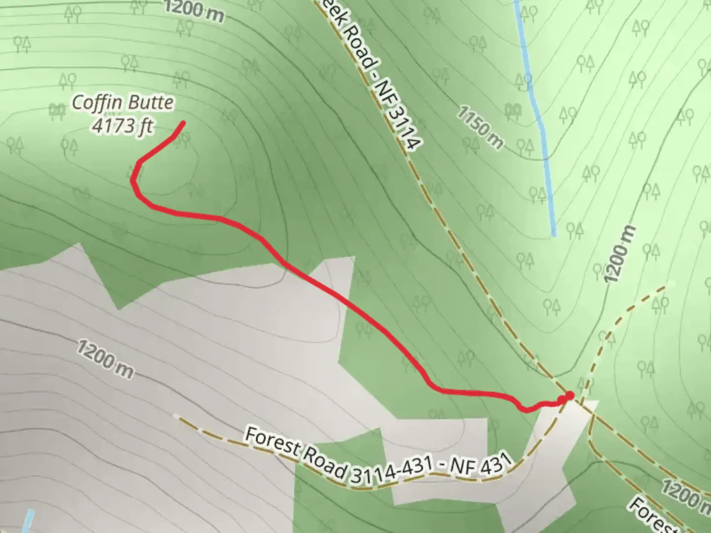 An image depicting the trail Coffin Butte via Bunchgrass Meadow Trail and its surrounding area.