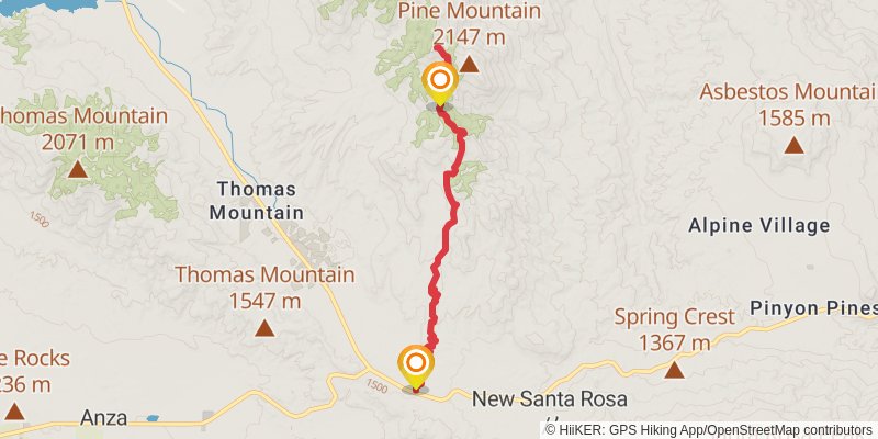Pyramid Peak via PCT stage 2 Map
