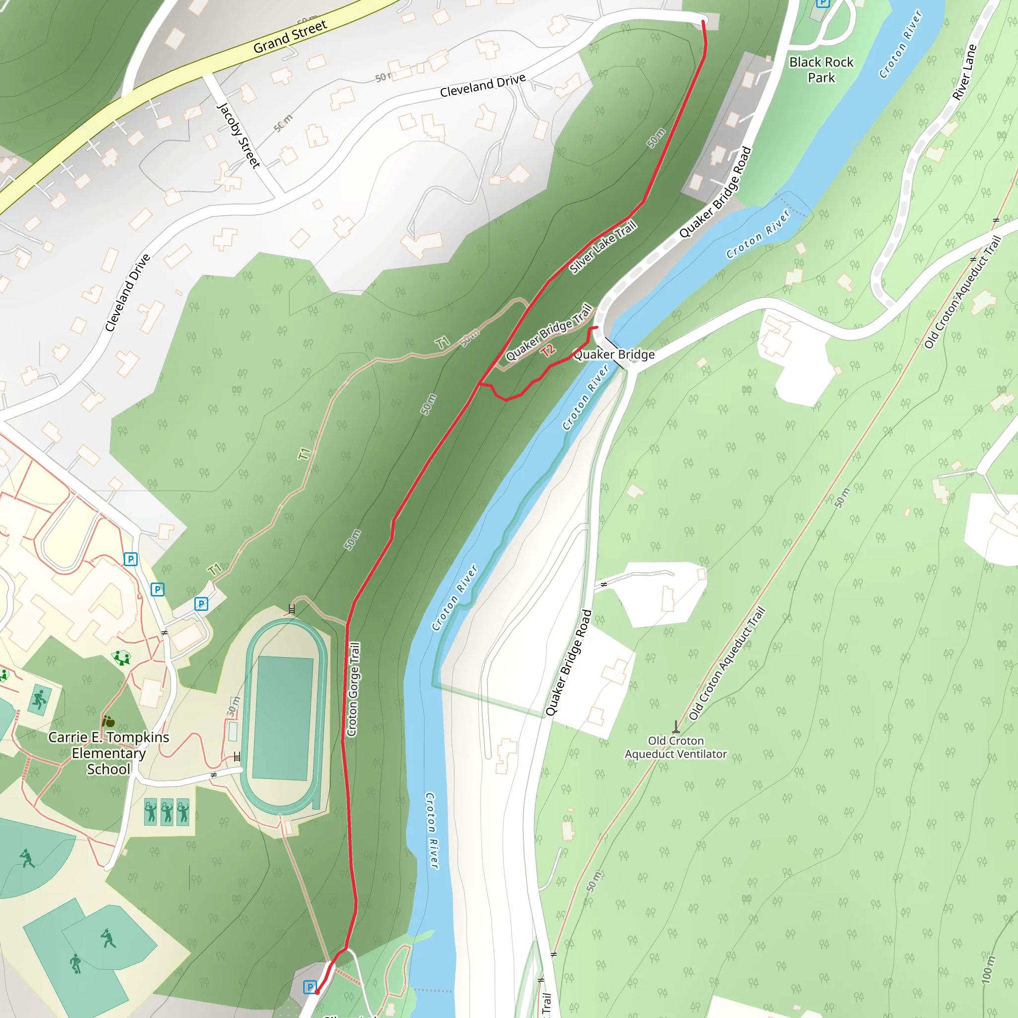 Silver Lake Trail via Croton River Out and Back mobile static map