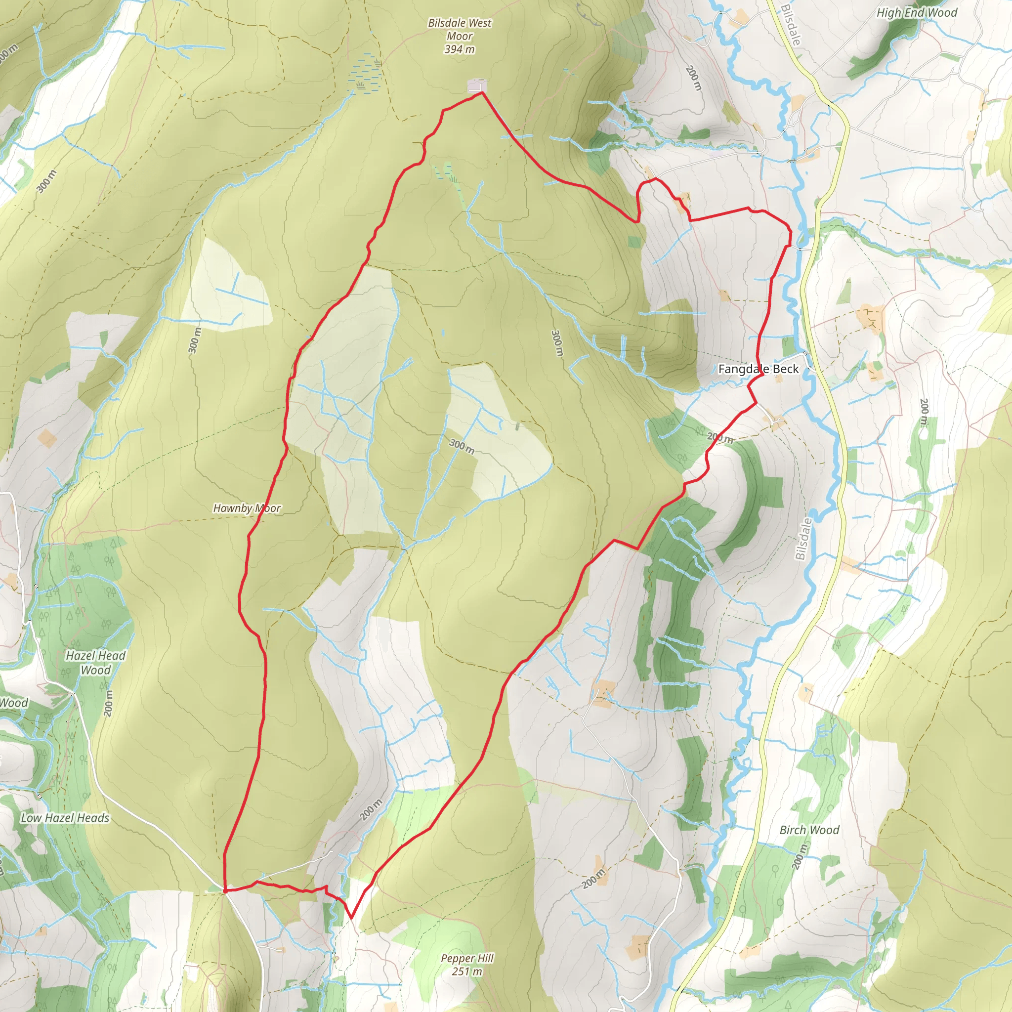 Hawnby - Bilsdale West and Wetherhouse Moors mobile static map