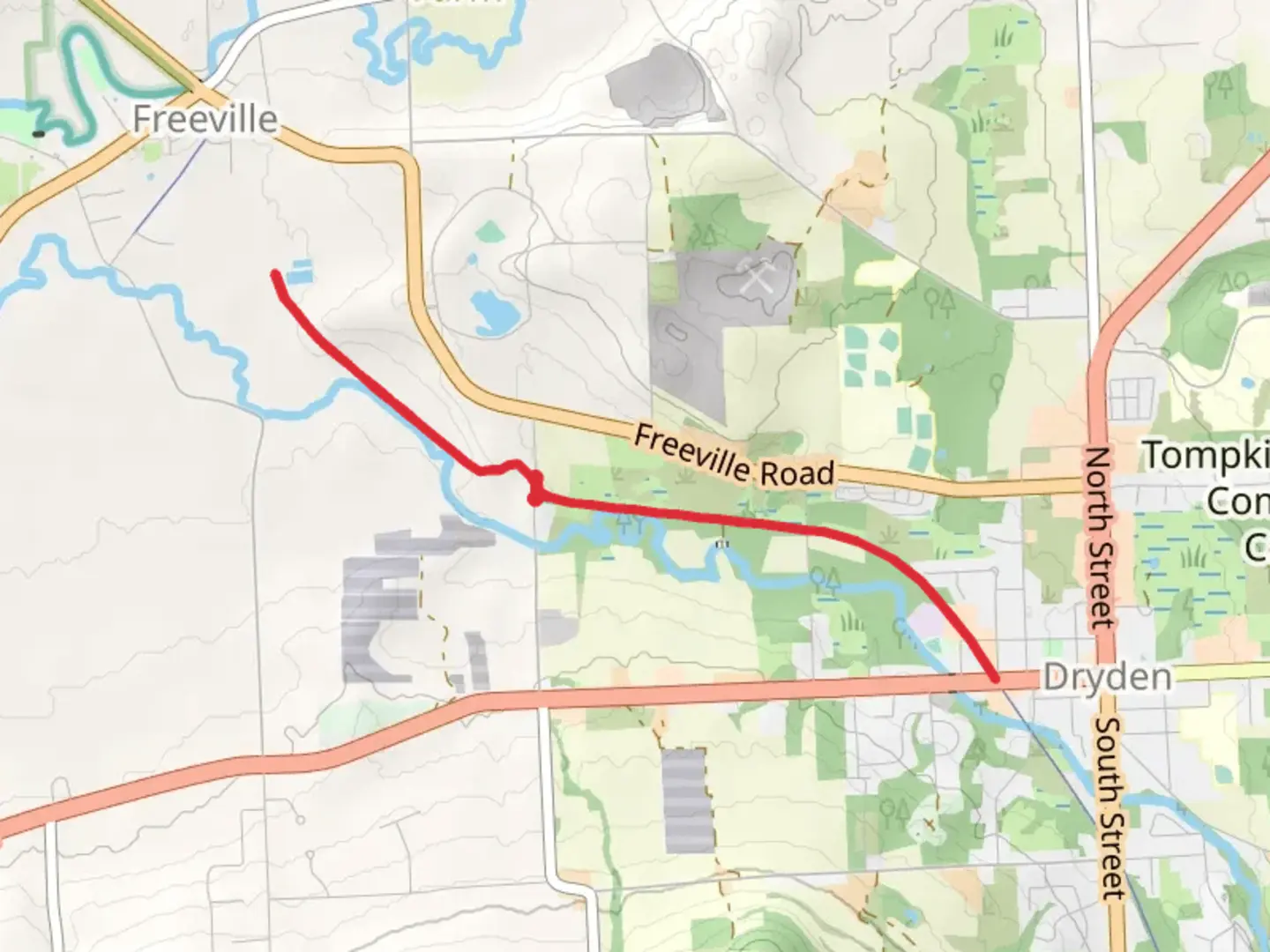 An image depicting the trail Dryden Rail Trail and its surrounding area.