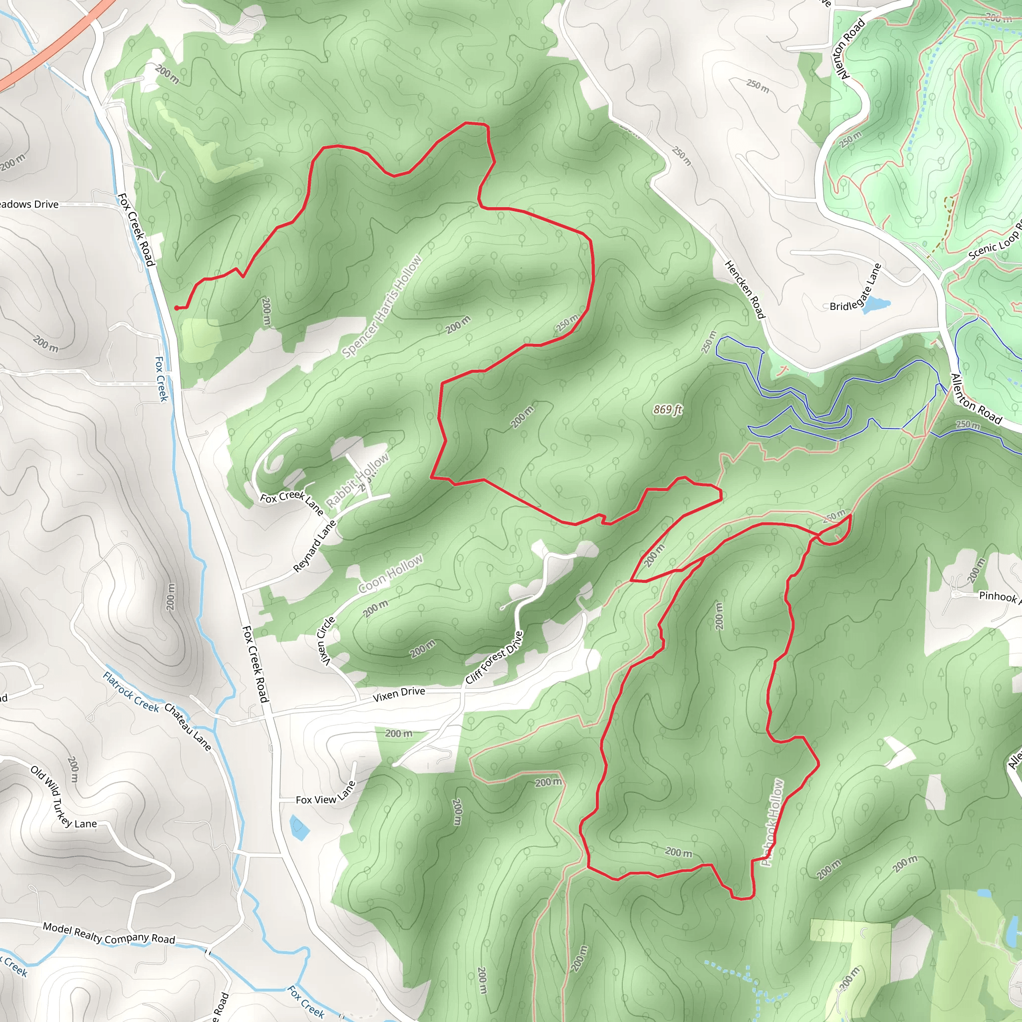 Fox Run Trail and Roundhouse Loop mobile static map