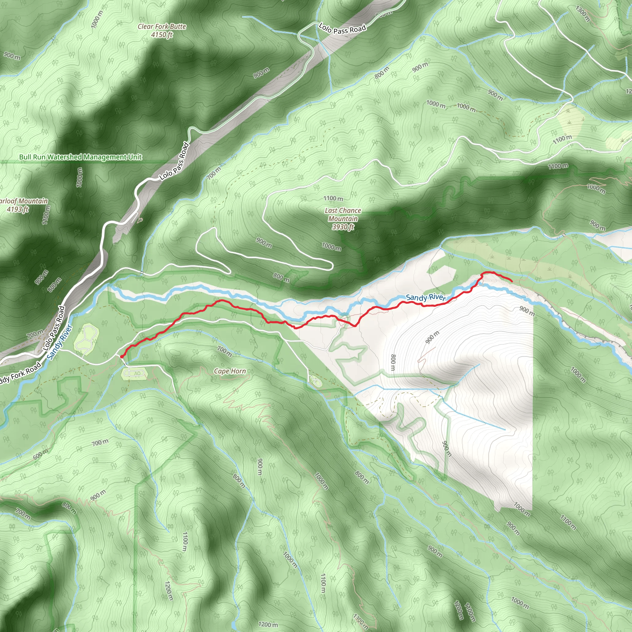 Sandy River Trail mobile static map