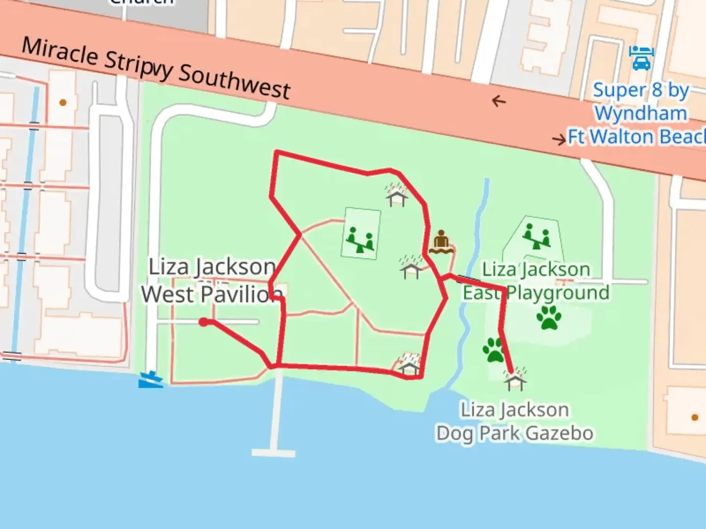 An image depicting the trail Liza Jackson Park Loop and its surrounding area.