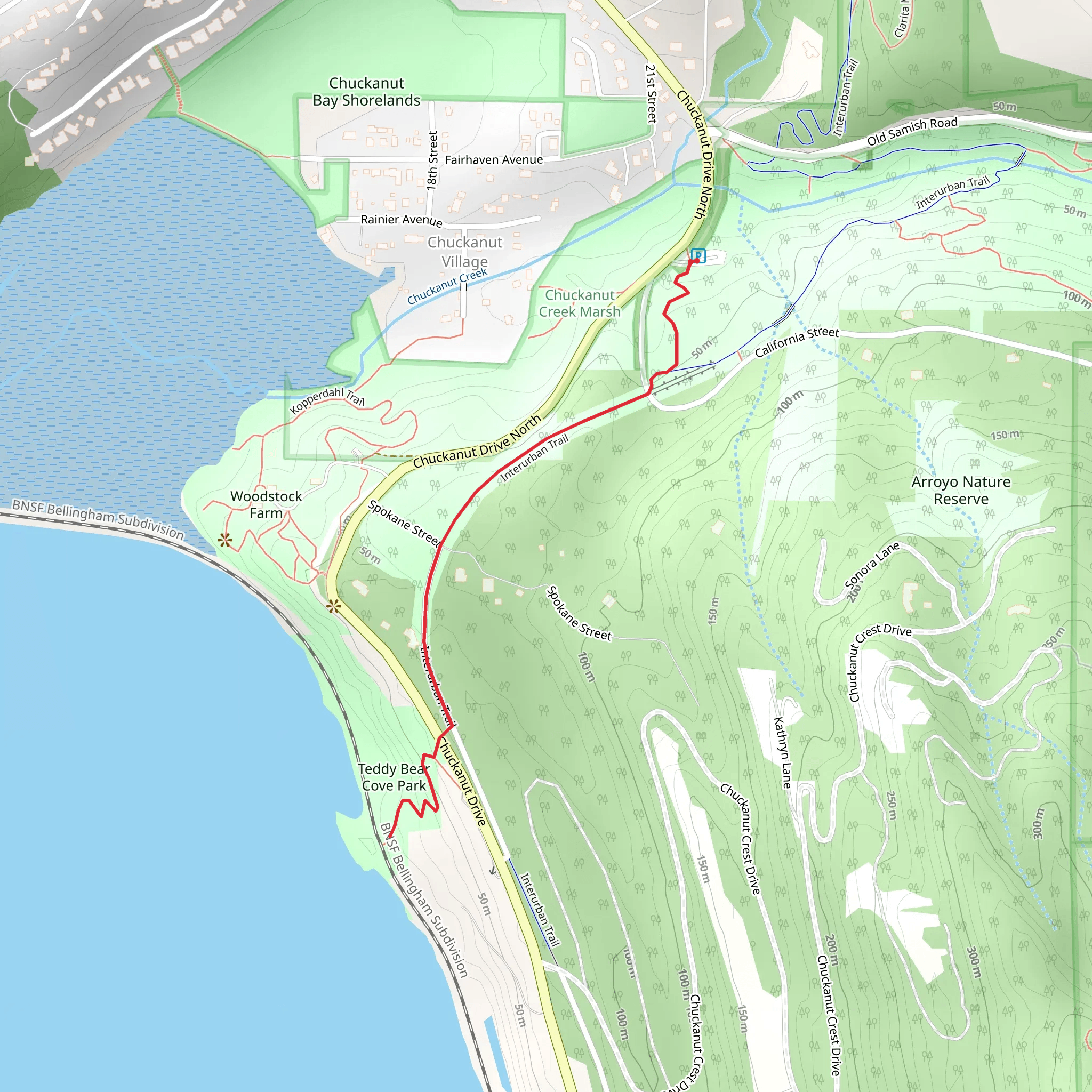 North Lost Lake Trail and Interurban Trail mobile static map