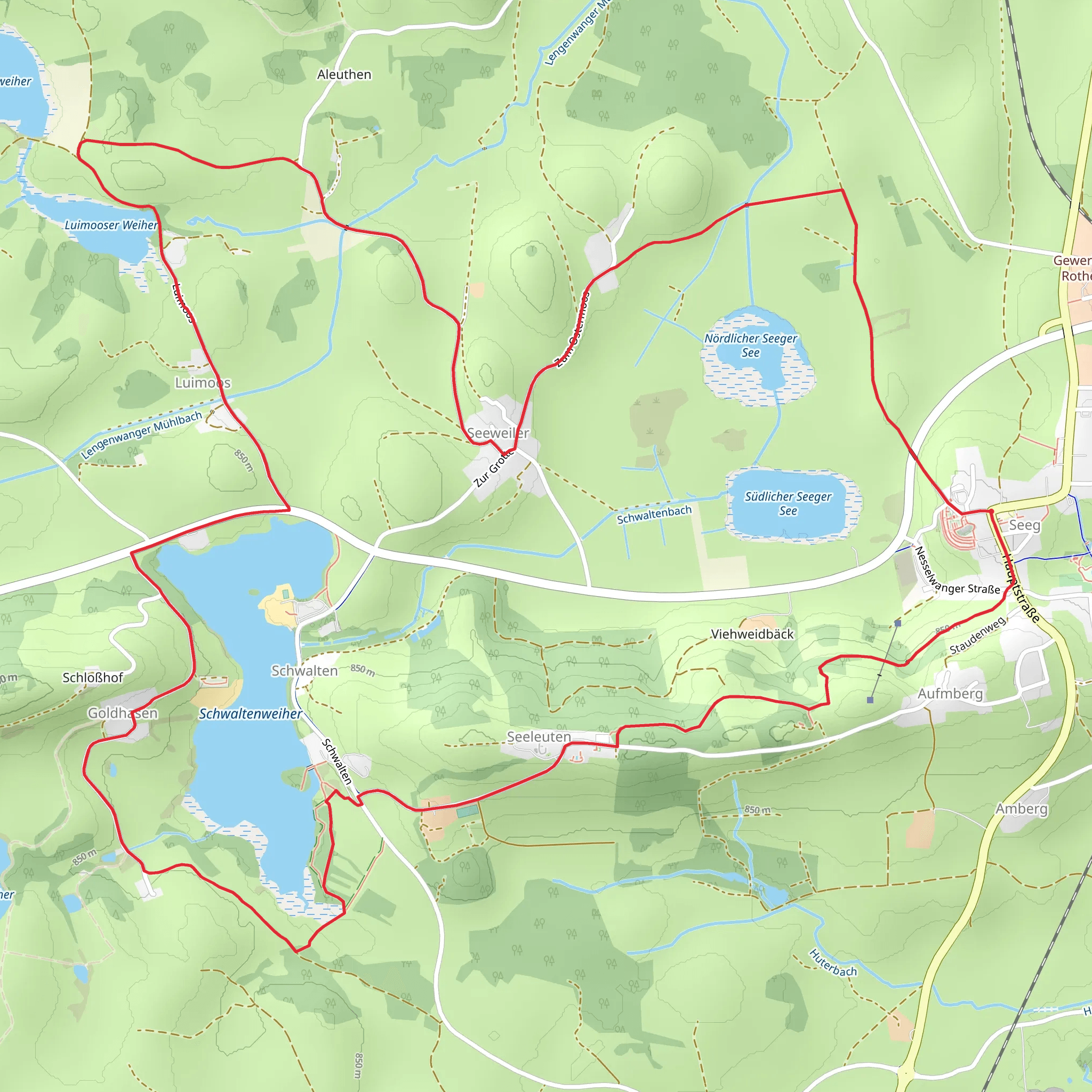 Seeg, Luimooser Weiher and Schwaltenweiher Loop mobile static map