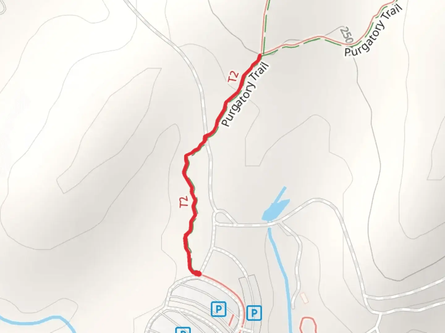 An image depicting the trail Purgatory Trail and its surrounding area.