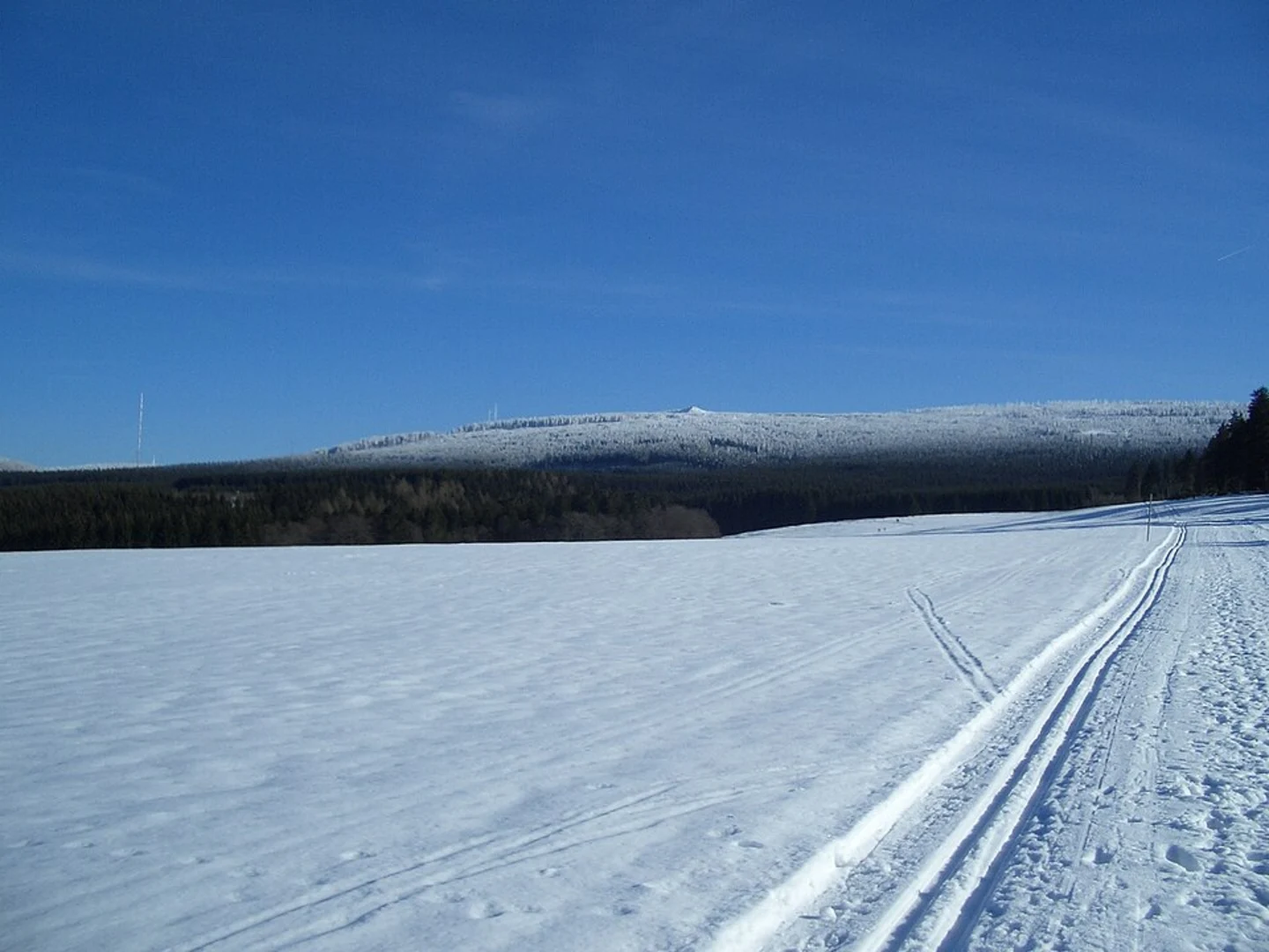 An image depicting the trail Wolfswarte and Oderteich via Harzklub Weg and its surrounding area.