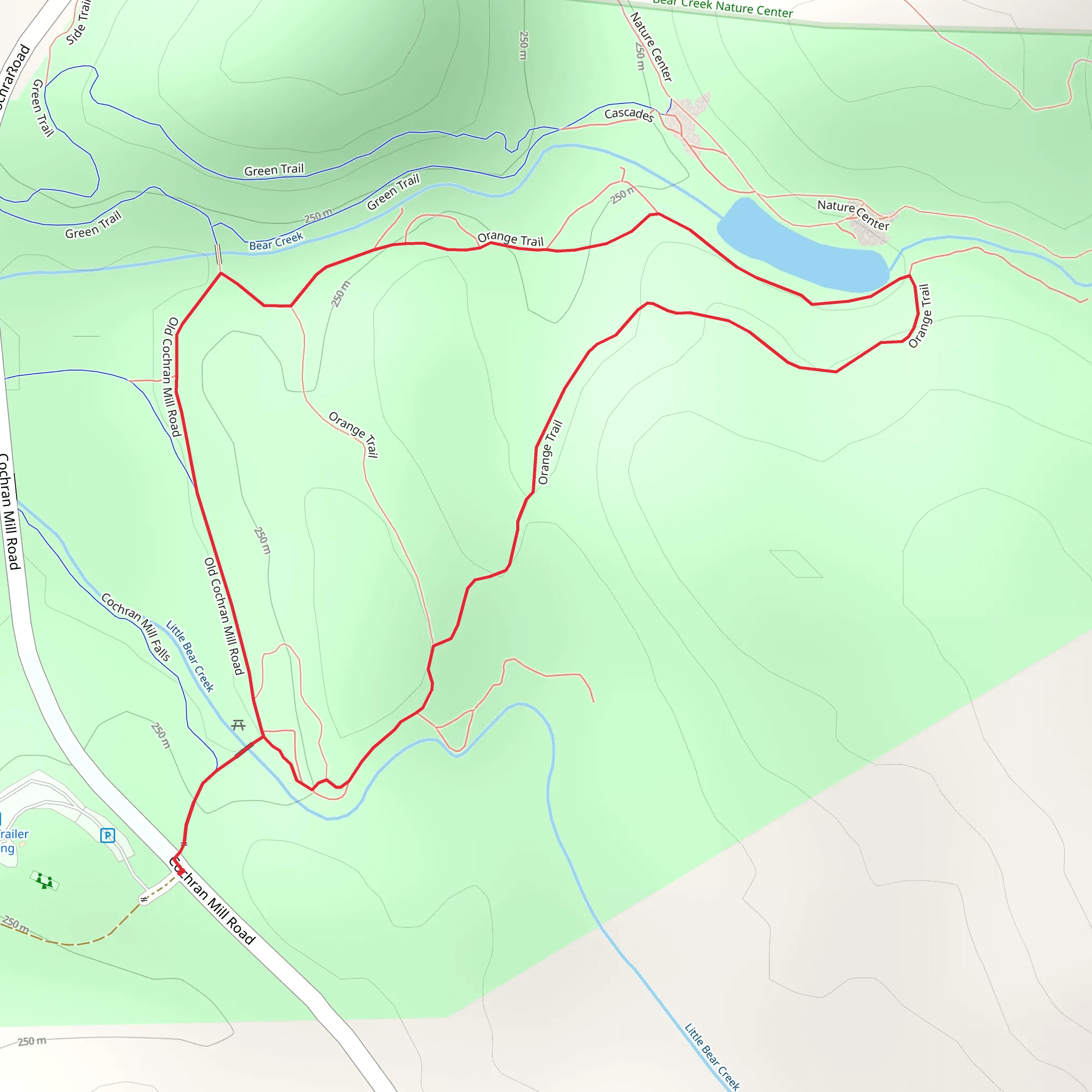 Orange Trail and Old Cochran Mill Road Loop mobile static map