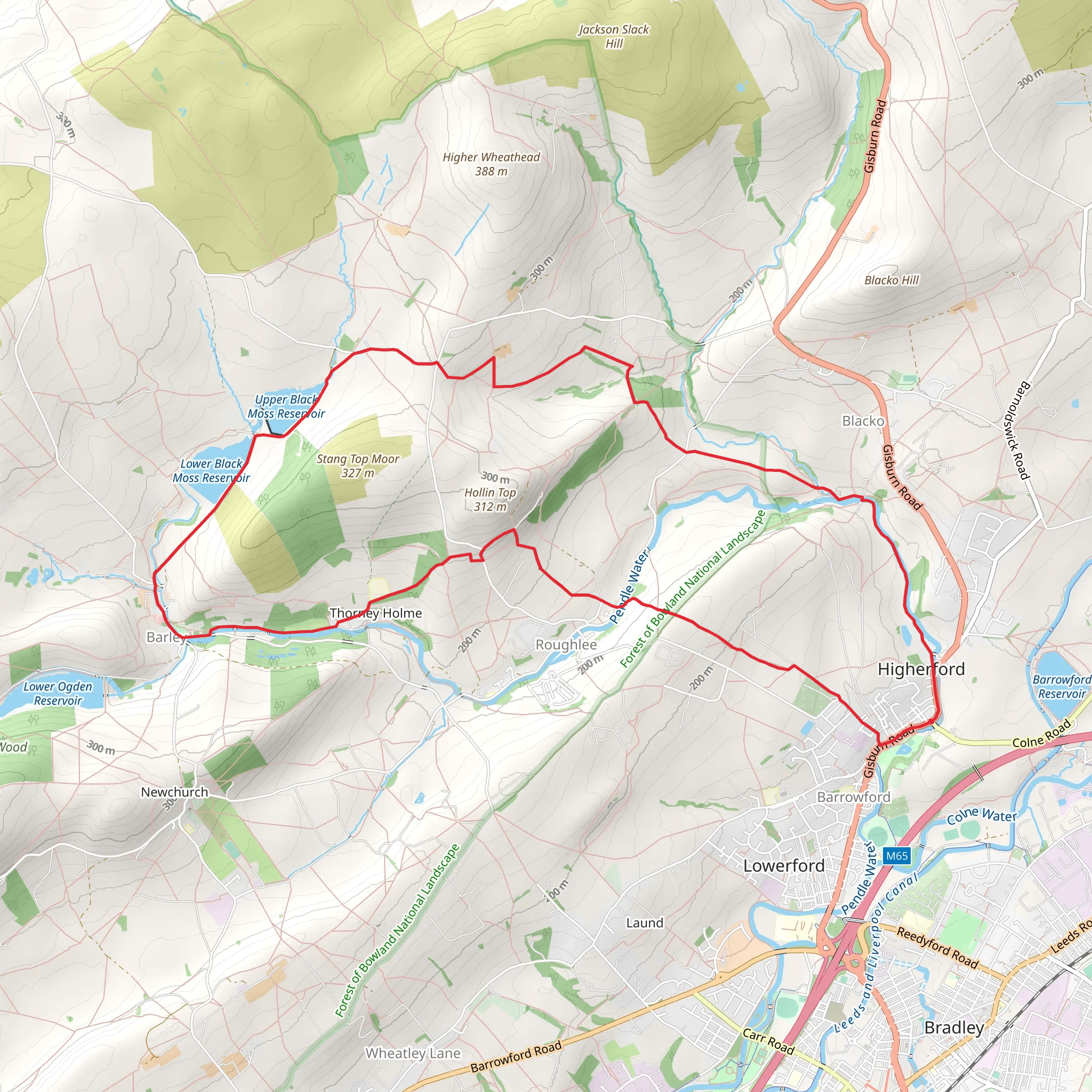 Barley from Barrowford mobile static map