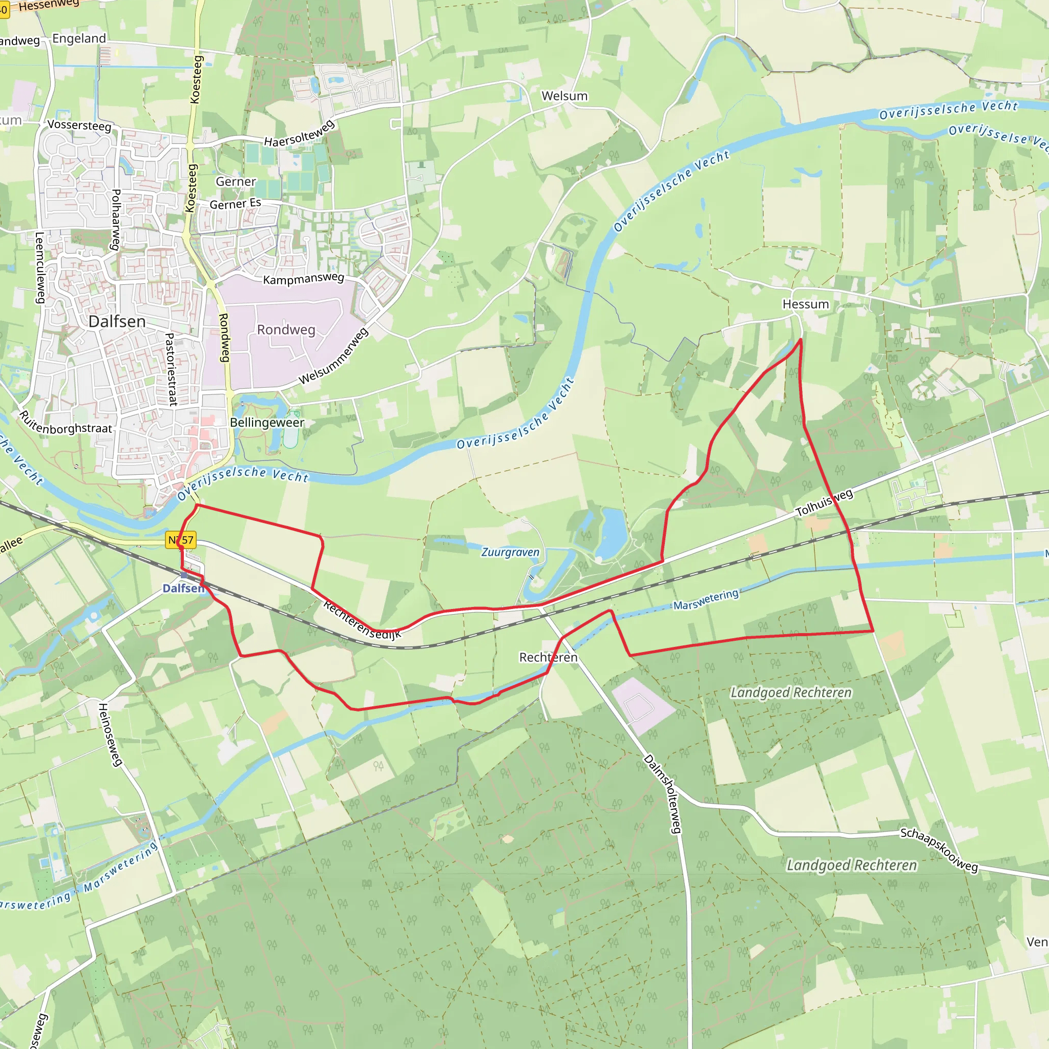 Rechterensedijk and Markeweg mobile static map