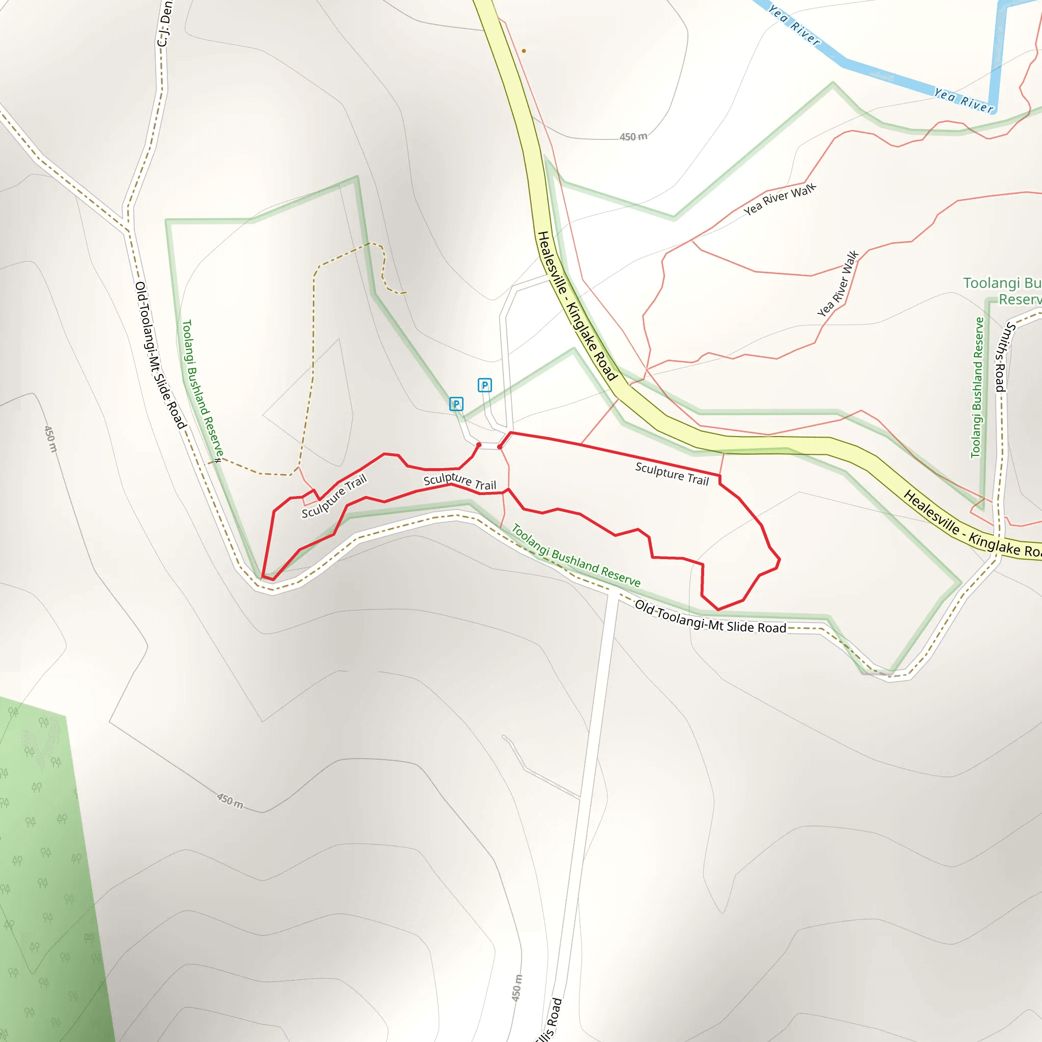 Toolangi Sculpture Trail mobile static map