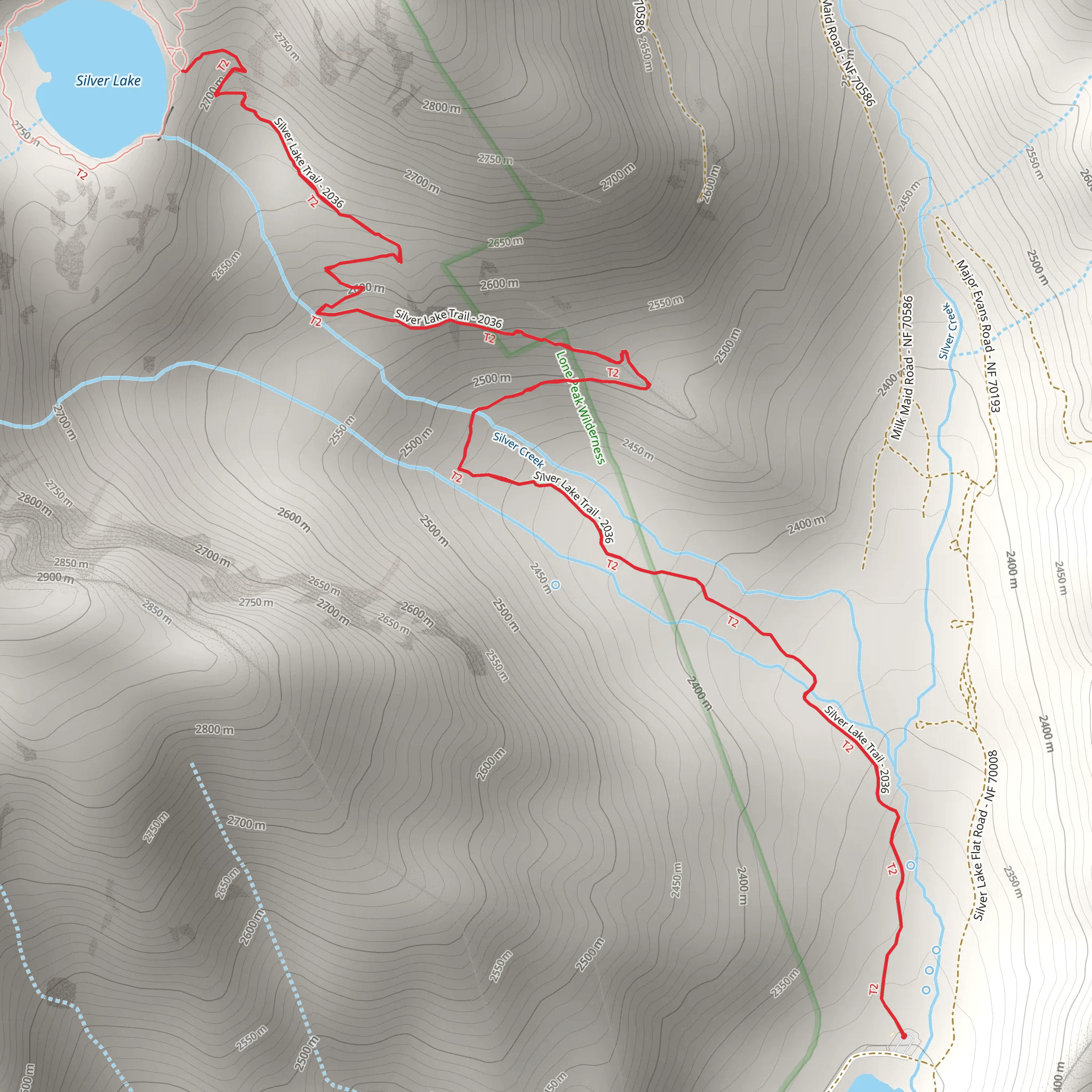 Silver Lake Trail mobile static map
