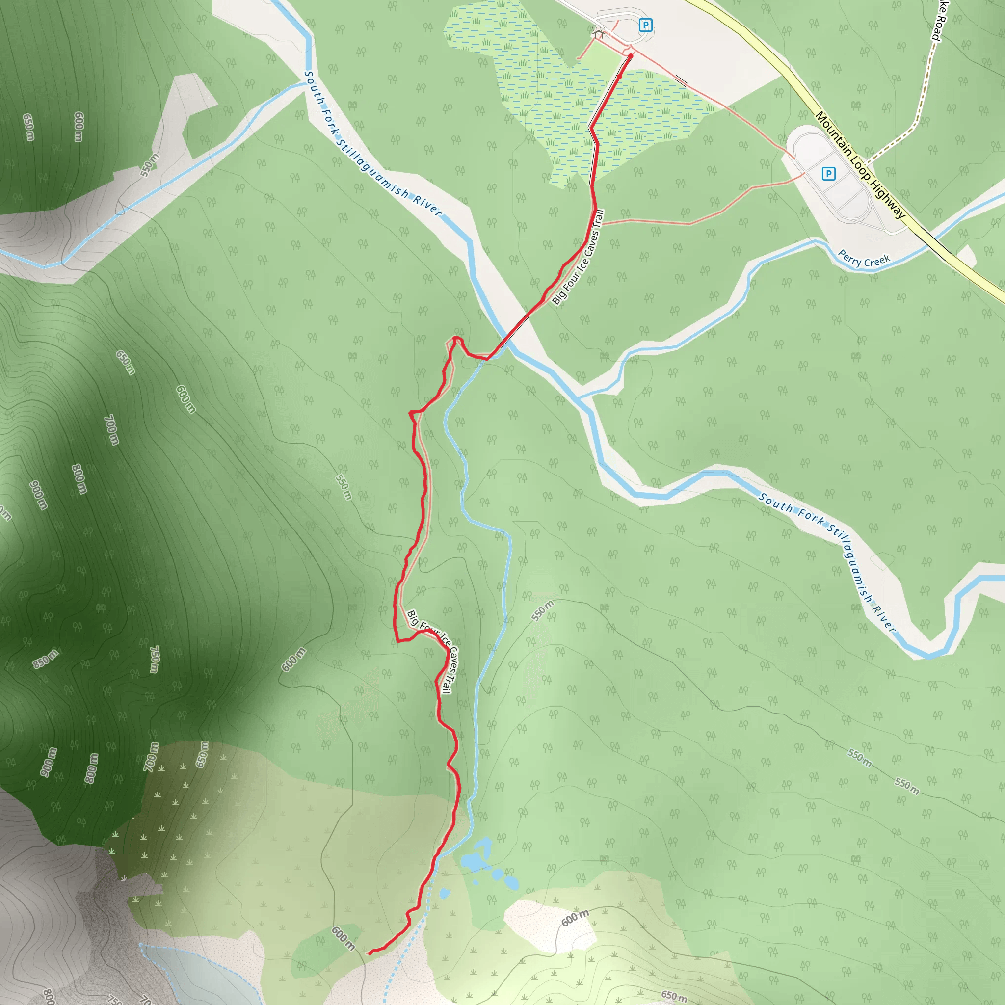 Big Four - Ice Caves Trail mobile static map