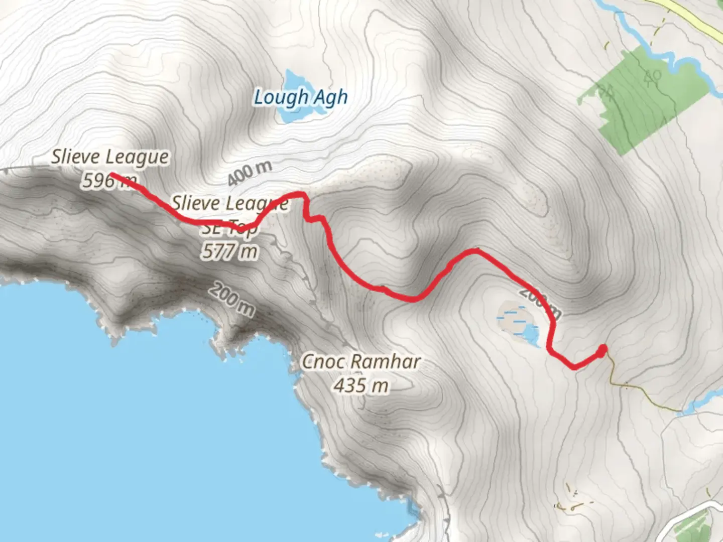 An image depicting the trail Pilgrim's Path Sliabh Liag and its surrounding area.