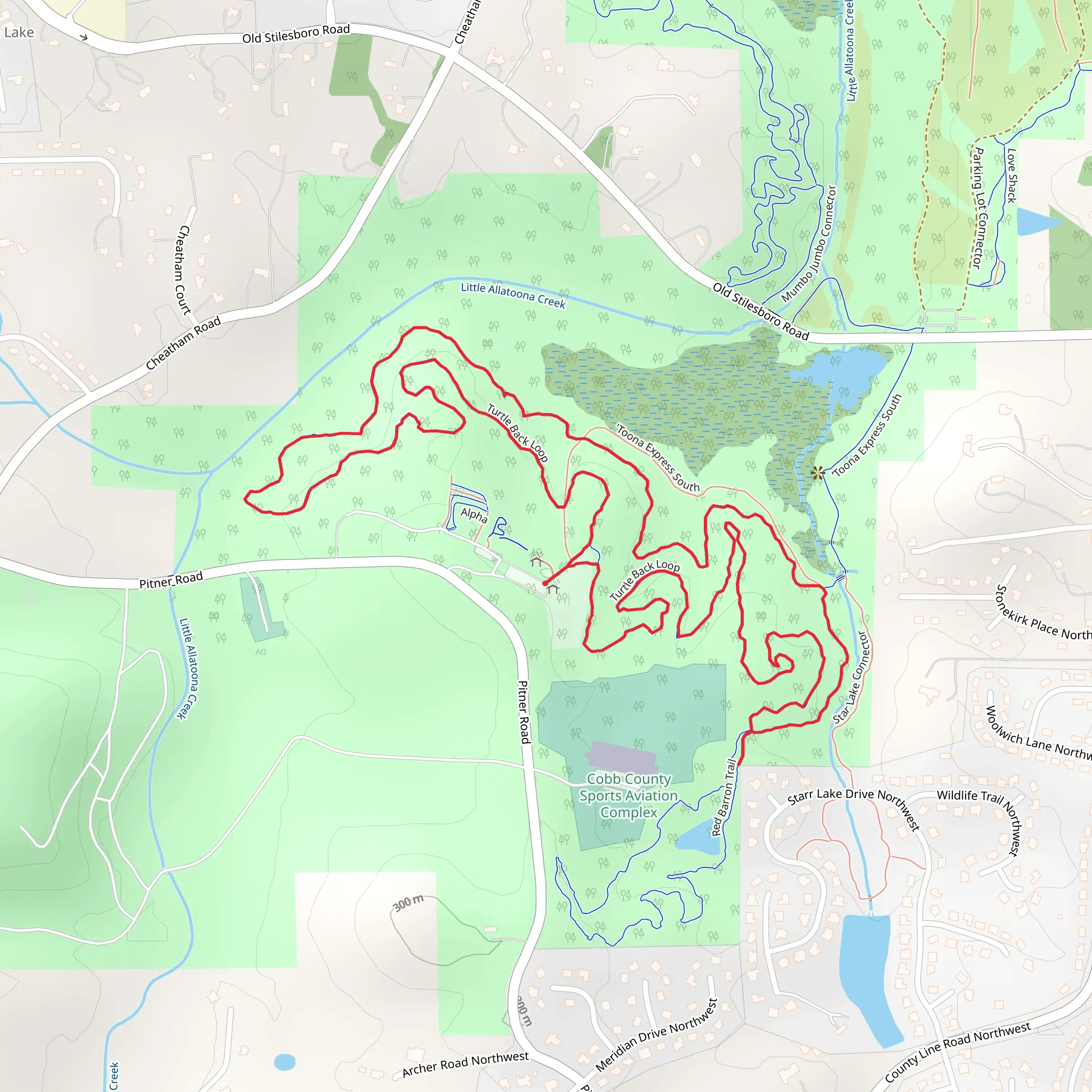 Little Allatoona Creek - Turtle Back Loop mobile static map