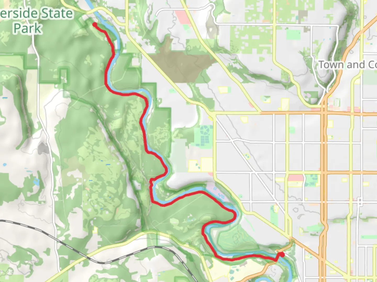 An image depicting the trail Trail 25 and Trail 100 and its surrounding area.
