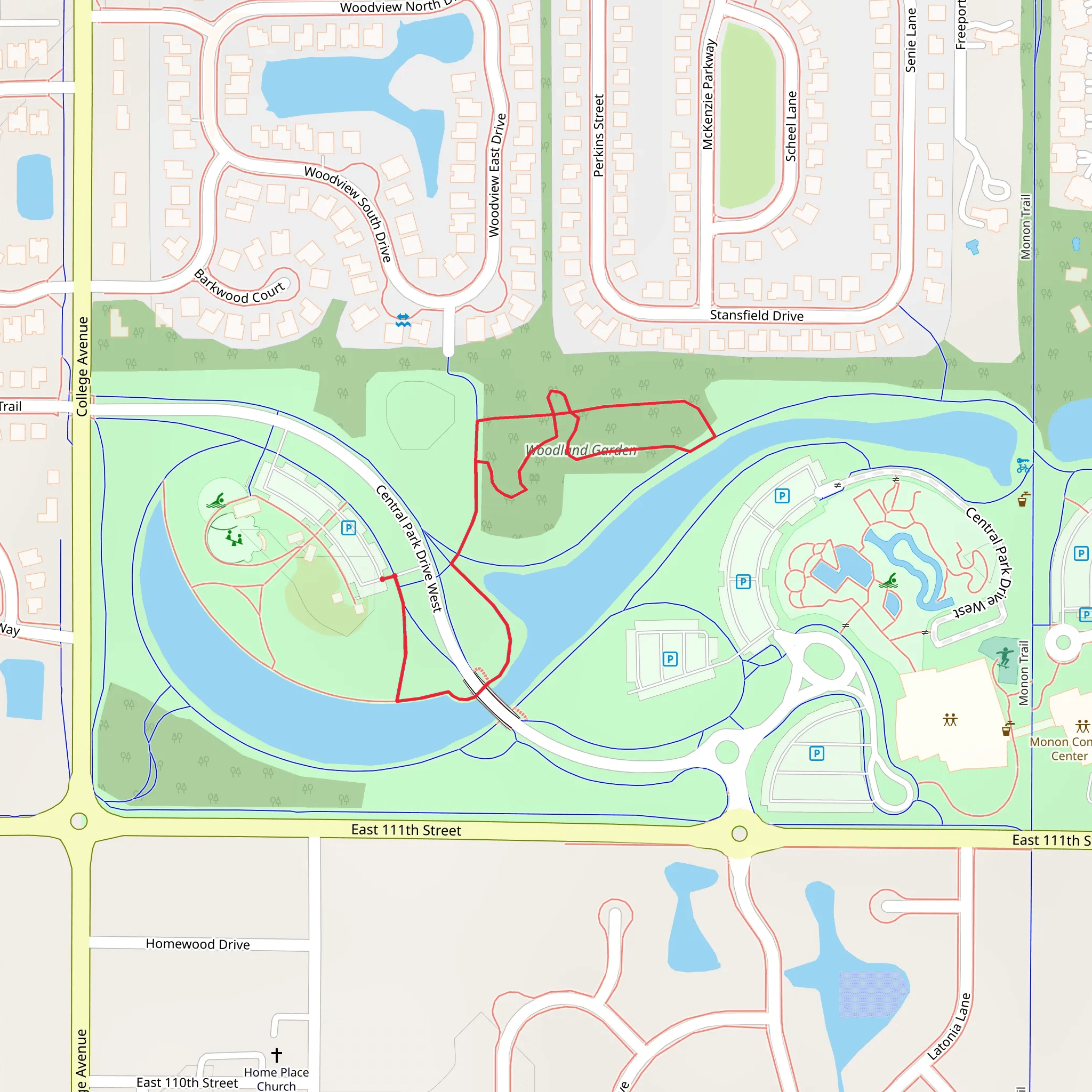 Woodland Garden Loop mobile static map