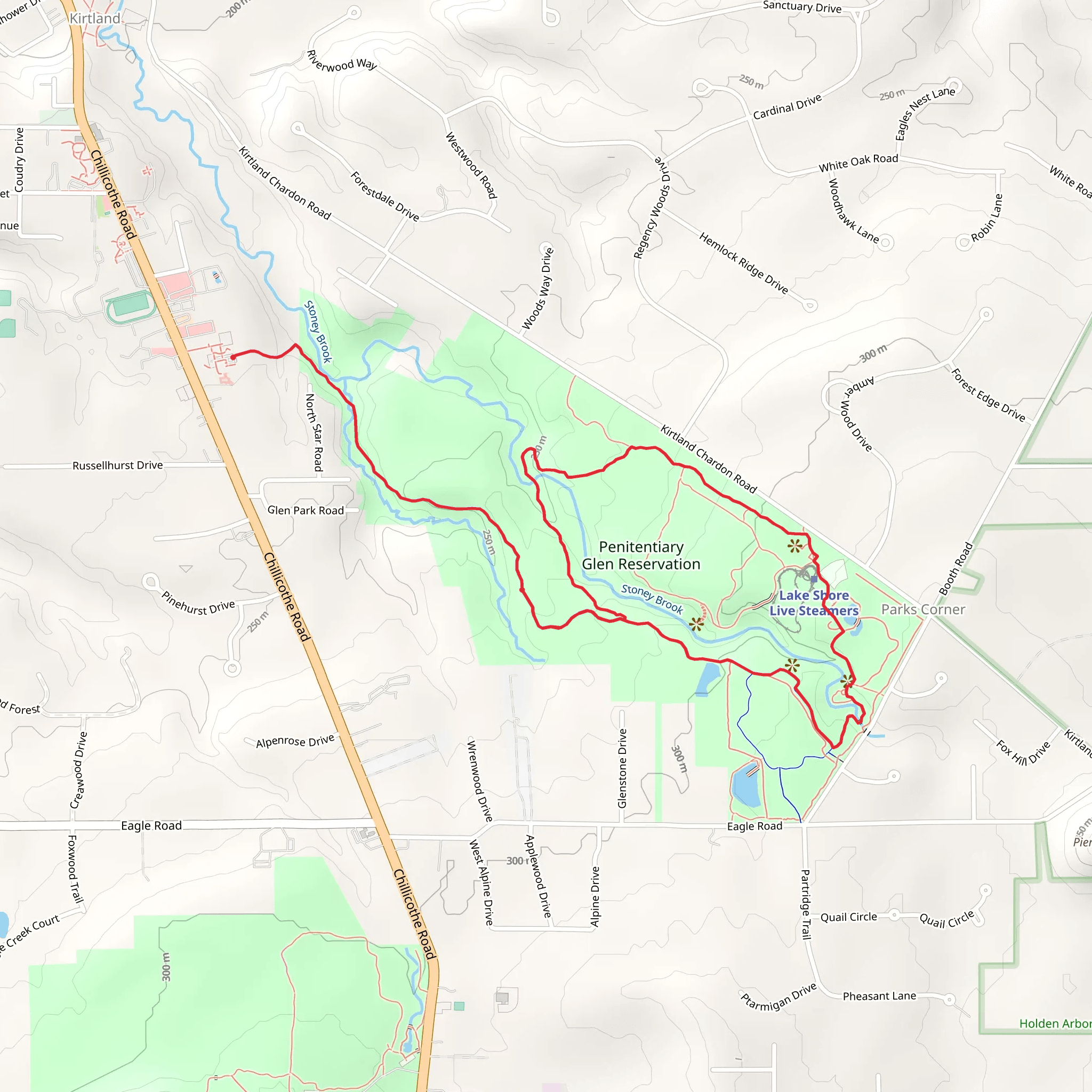Rabbit Run Loop via Kirtland Connector Trail mobile static map