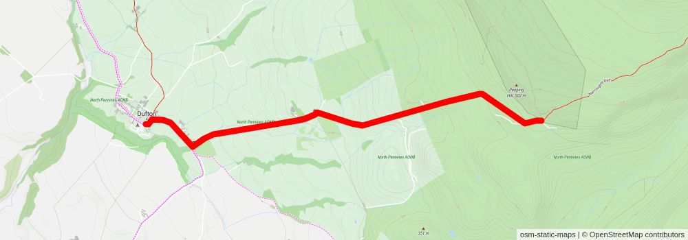 Knock Fell and High Cup Nick from Dufton stage 2 Map