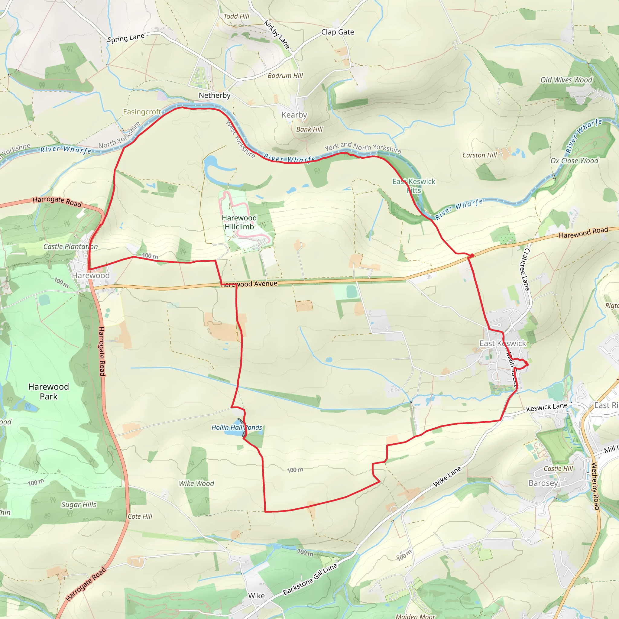 East Keswick Loop mobile static map