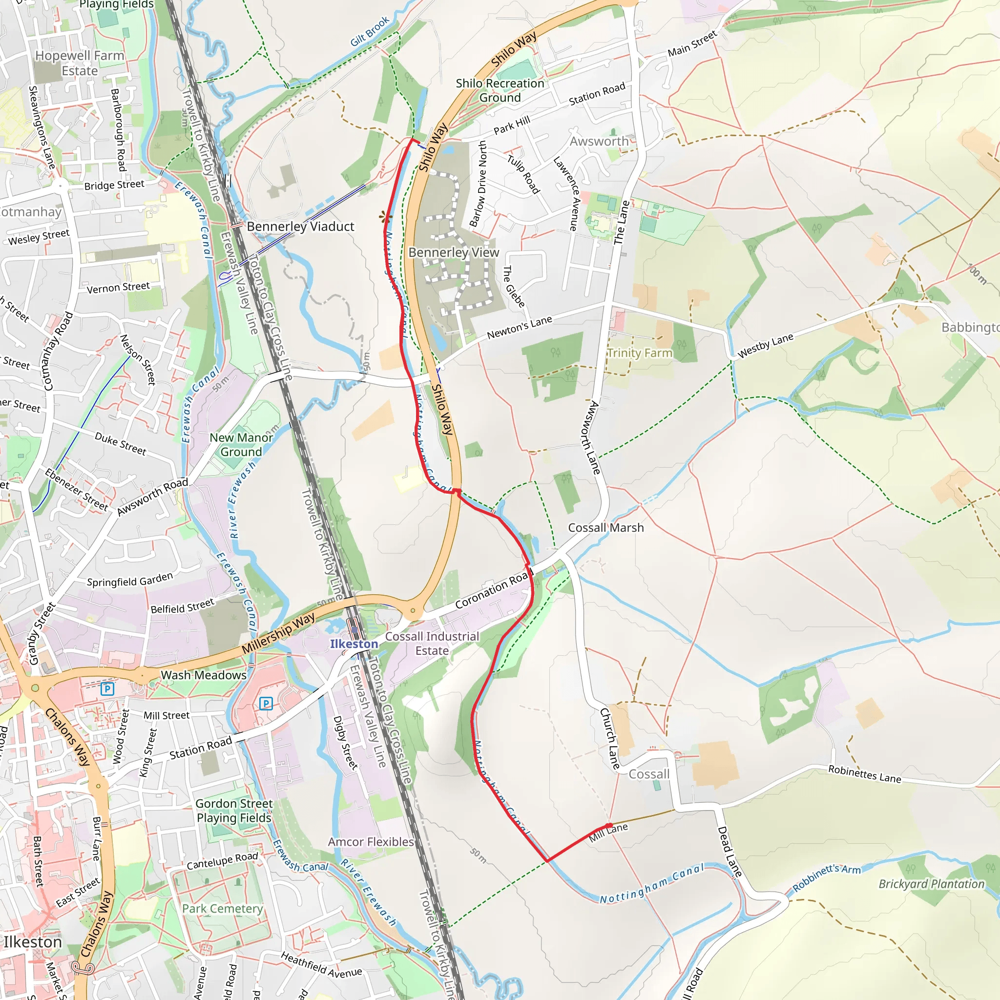 Cossall Walk mobile static map
