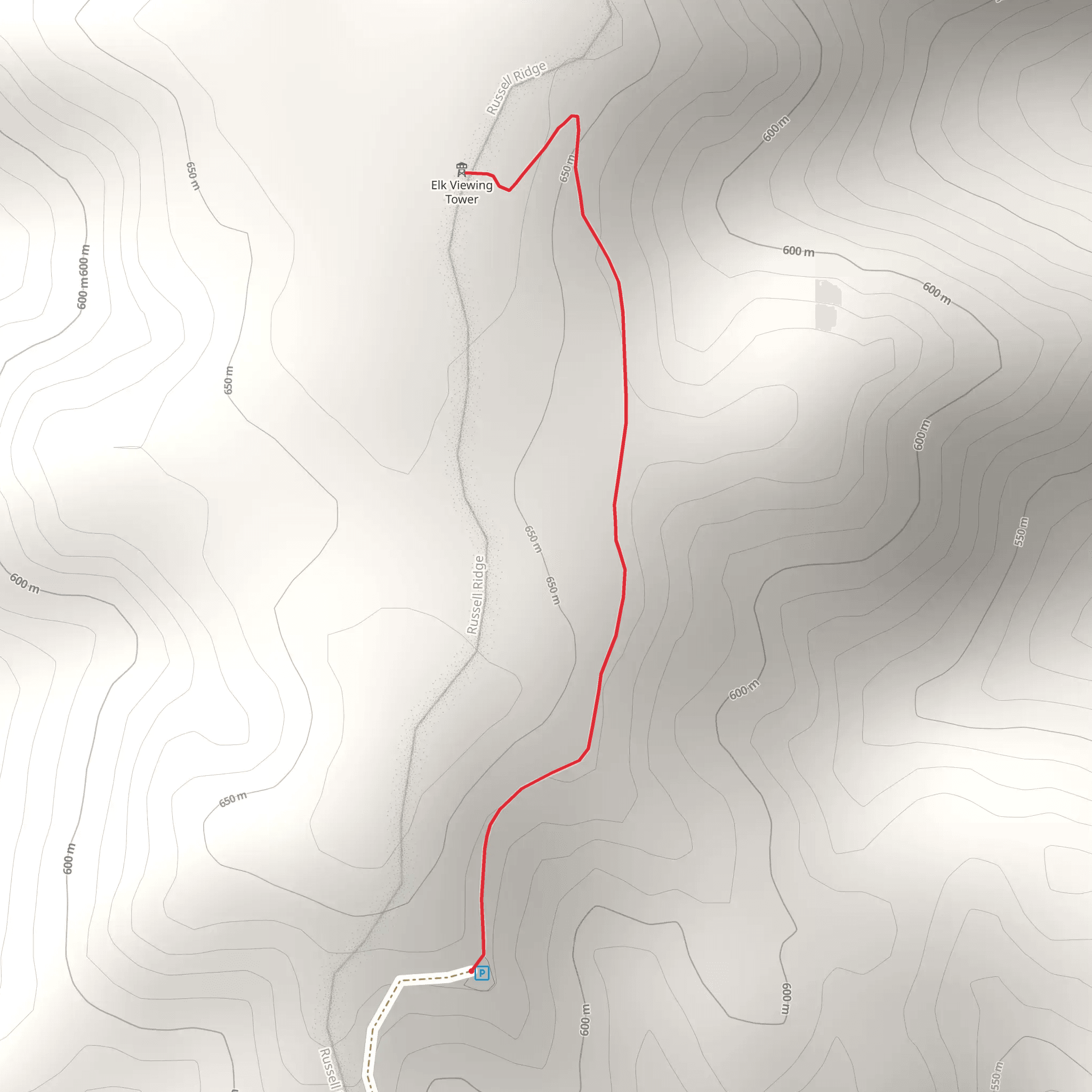 Hatfield Knob Viewing Tower Walk mobile static map