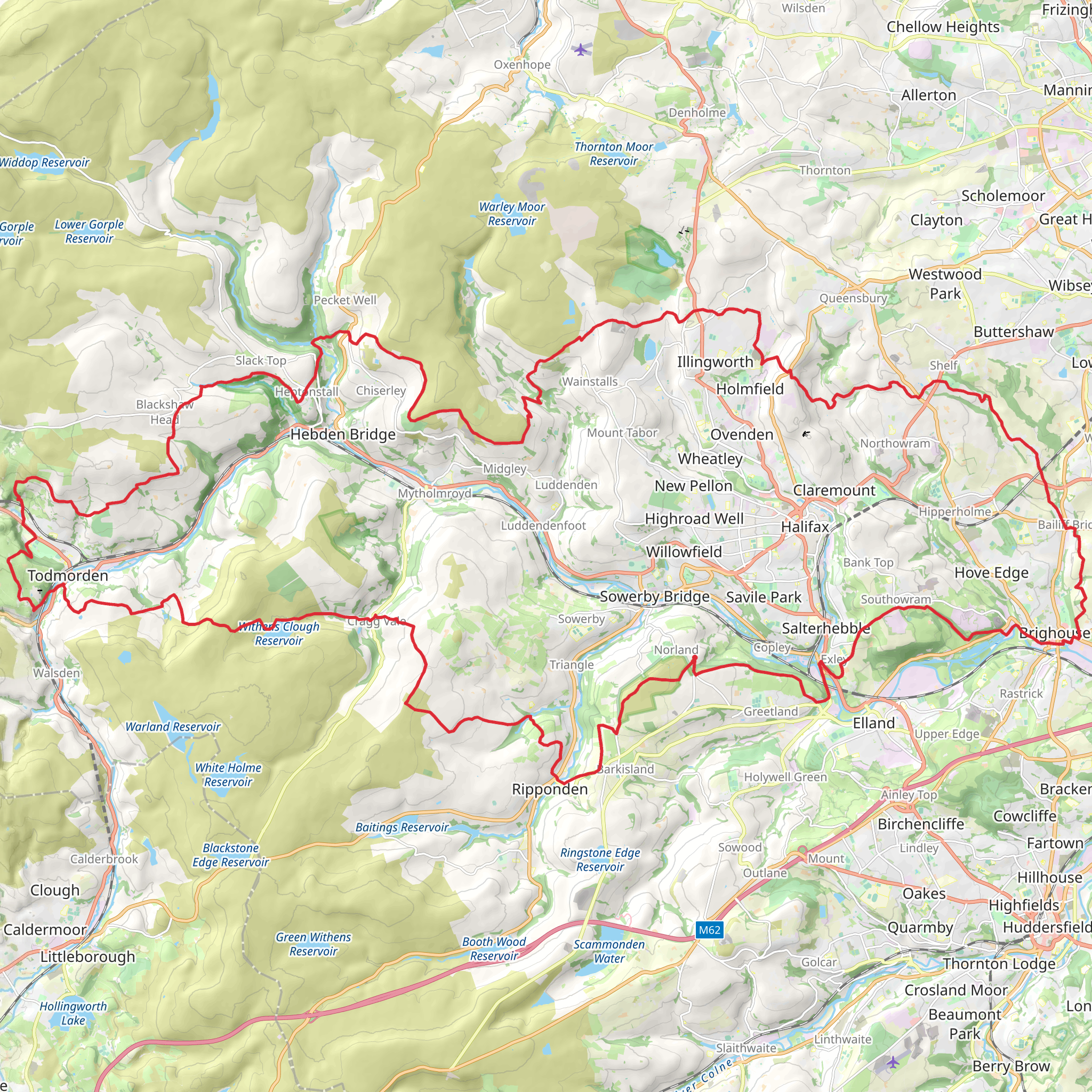 Calderdale Way mobile static map
