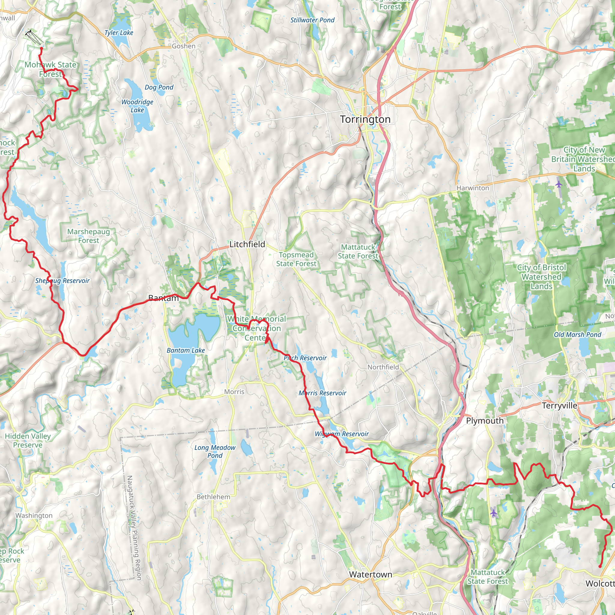 Mattatuck Trail mobile static map