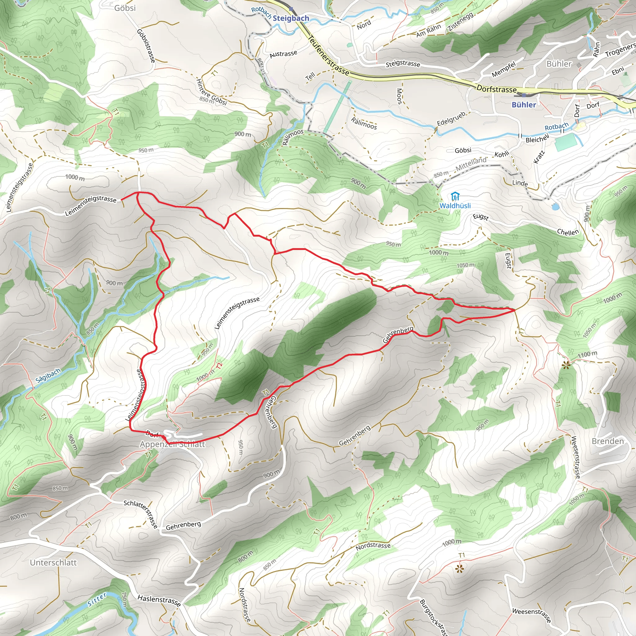 Säntisblick Loop Trail in Schlatt mobile static map