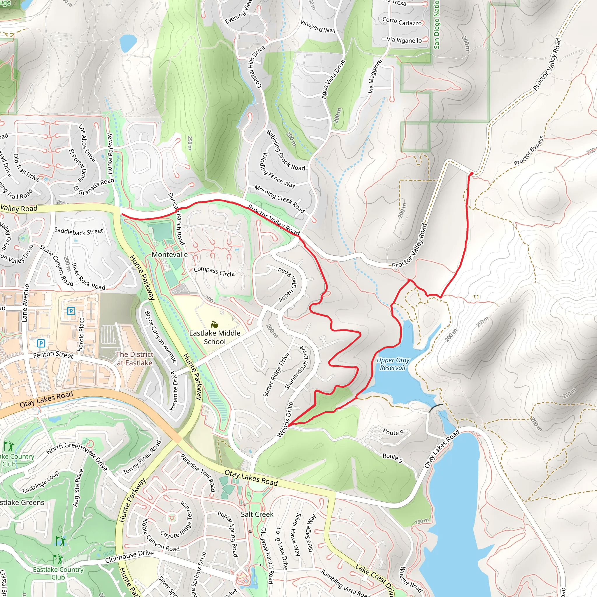 Upper Otay Reservoir - Centennial Trail mobile static map