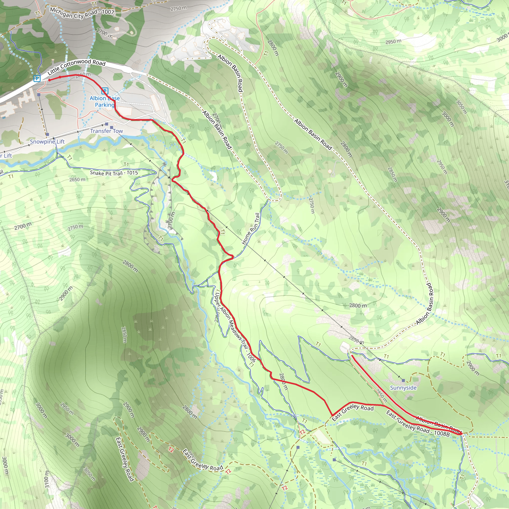 Upper Albion Meadows Trail mobile static map