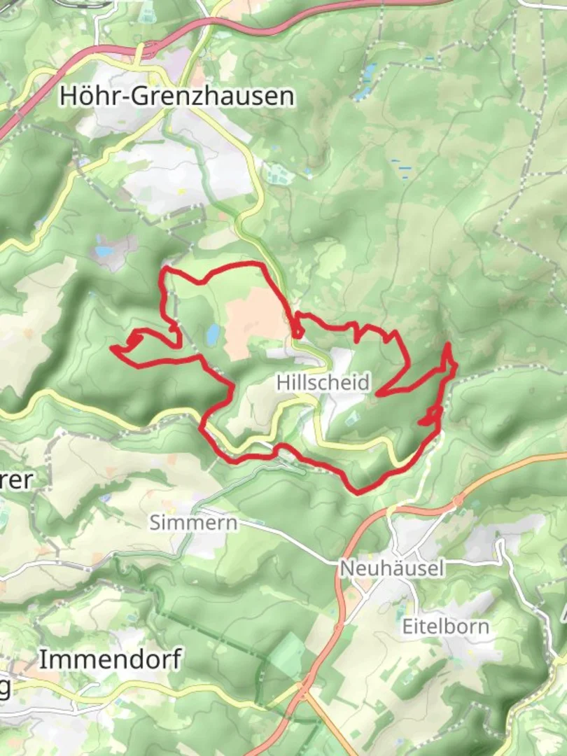 An image depicting the trail Hillscheid Loop via Pedal and its surrounding area.