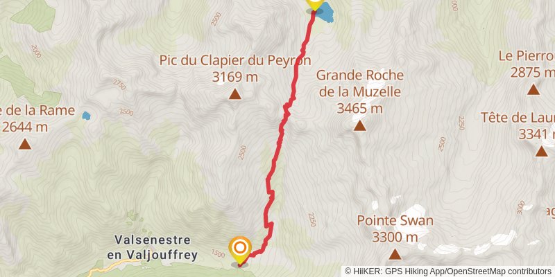 GR 54 - Tour of Oisans and Ecrins stage 2 Map