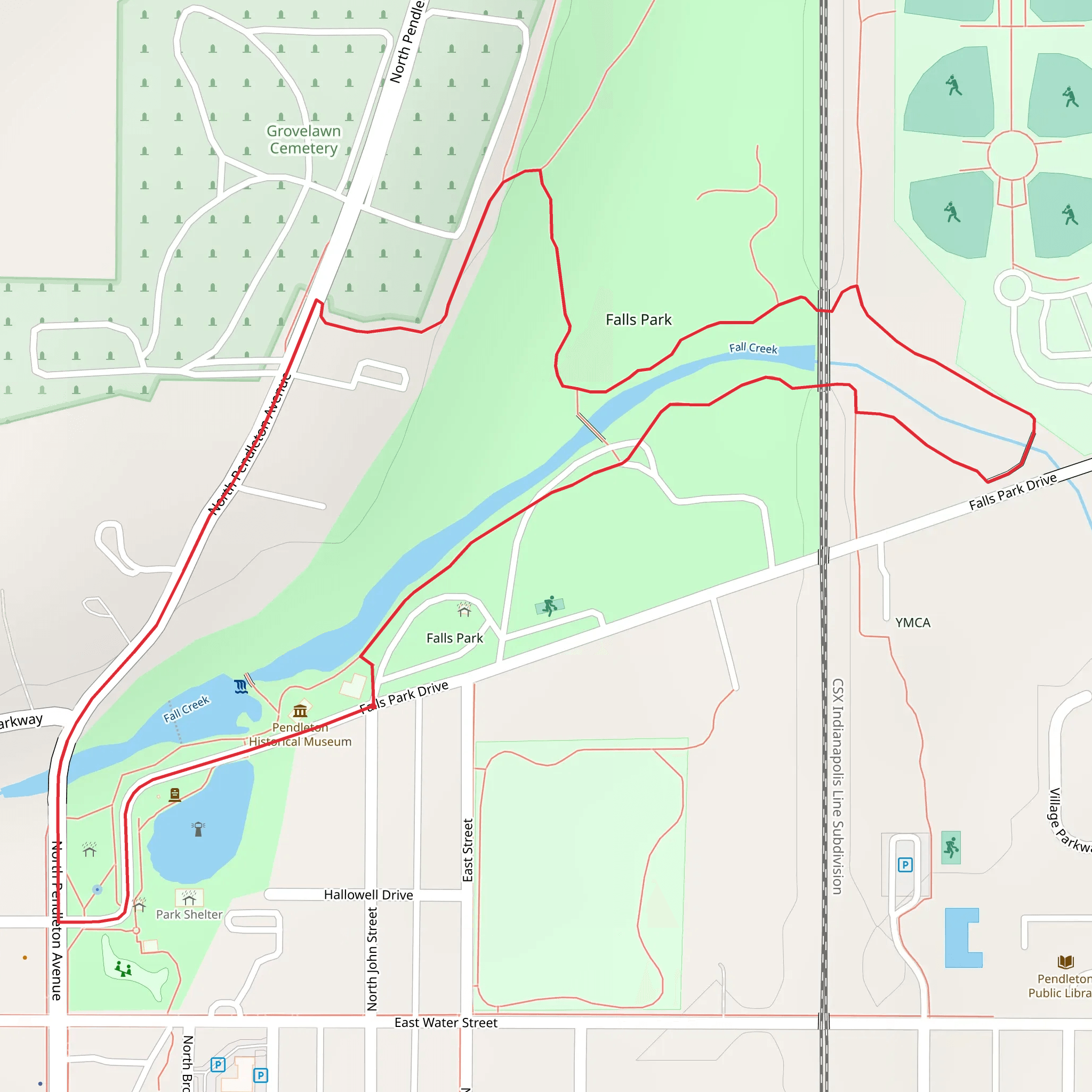 Falls Park and Creek Loop mobile static map