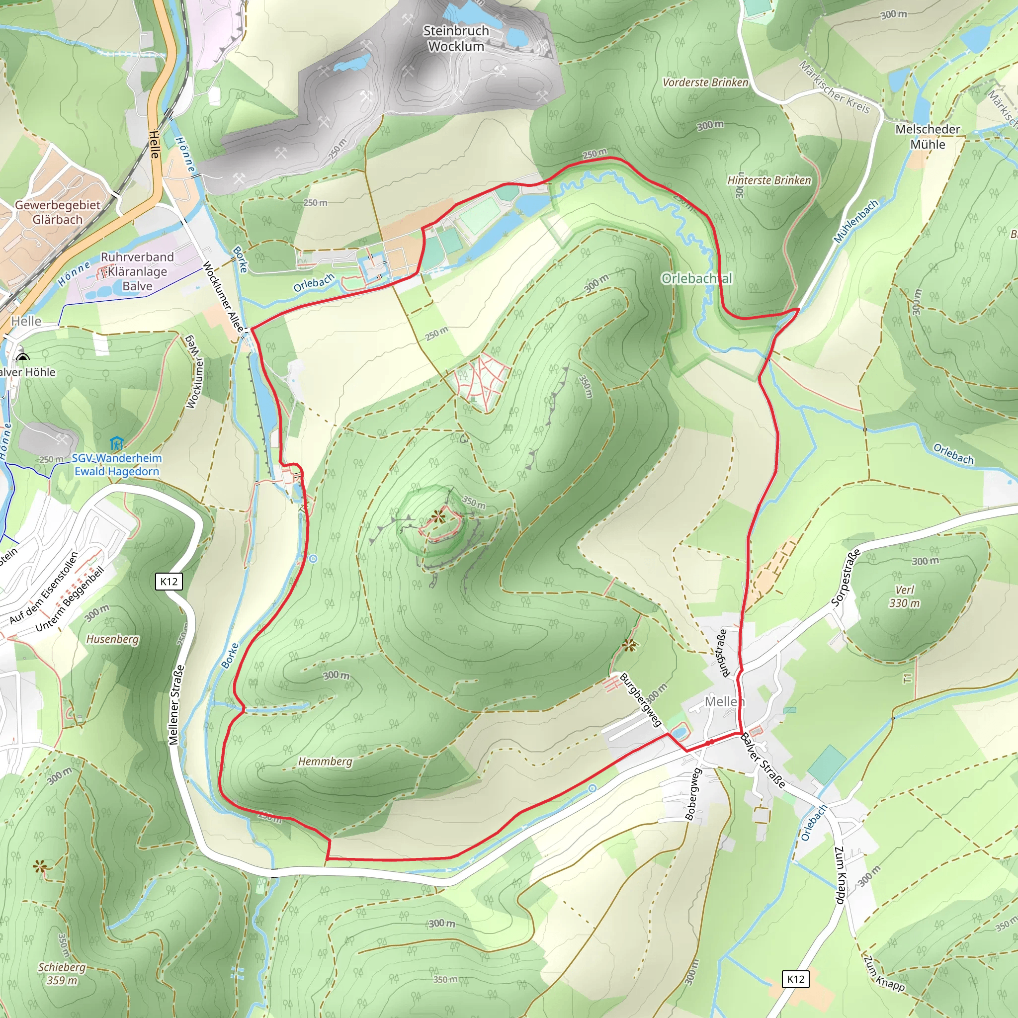 Mellen Rundweg mobile static map