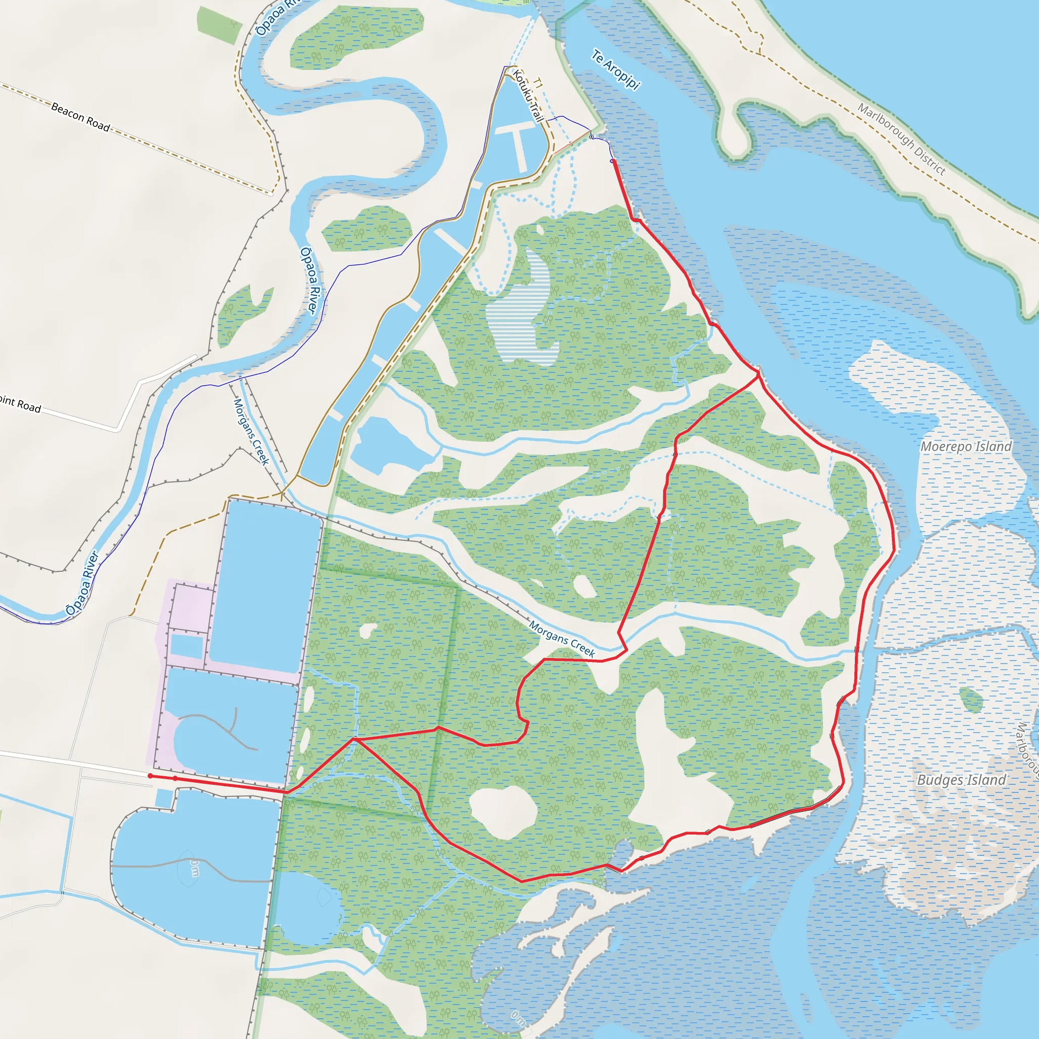 Wairau Lagoons Shipwreck Walkway mobile static map