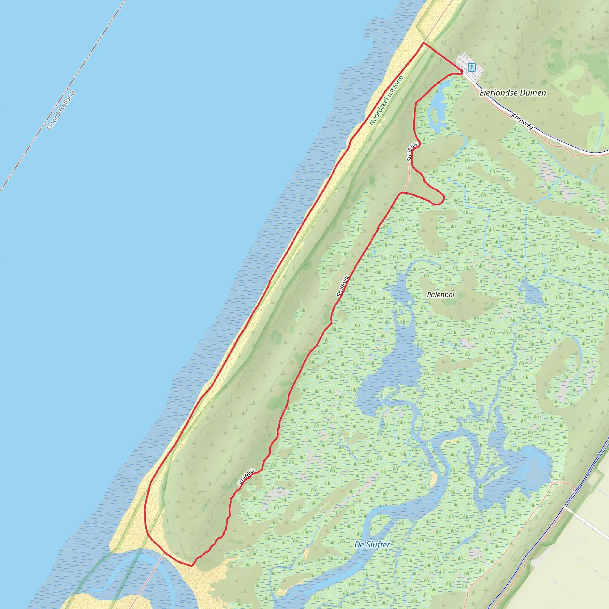 Recreatiegebied Stand De Cocksdorp in Duinen Van Texet mobile static map