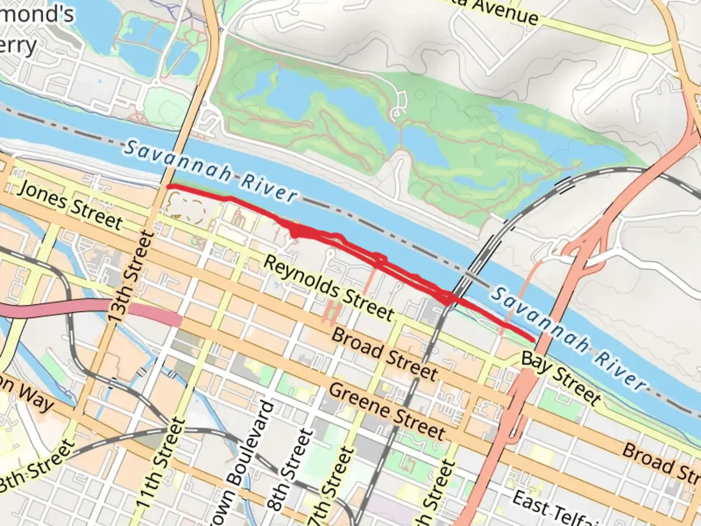 An image depicting the trail Japanese Pocket Garden and River Augusta and its surrounding area.