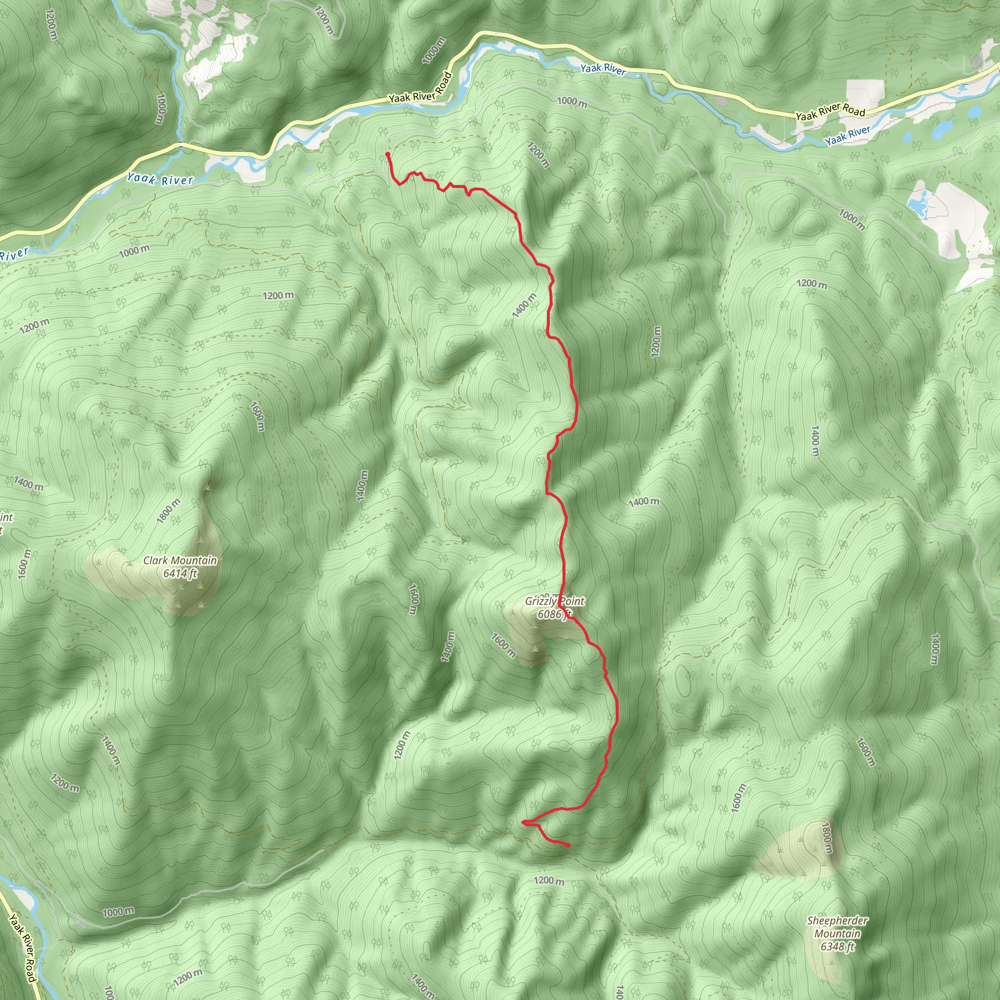 Grizzly Mountain Trail mobile static map