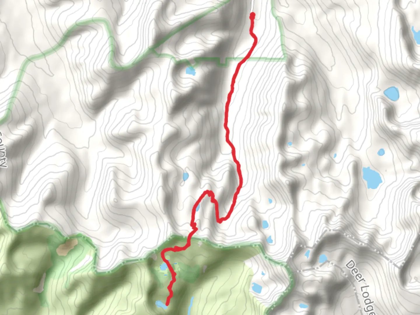 An image depicting the trail Little Johnson Lake and Ripple Lake Trail and its surrounding area.