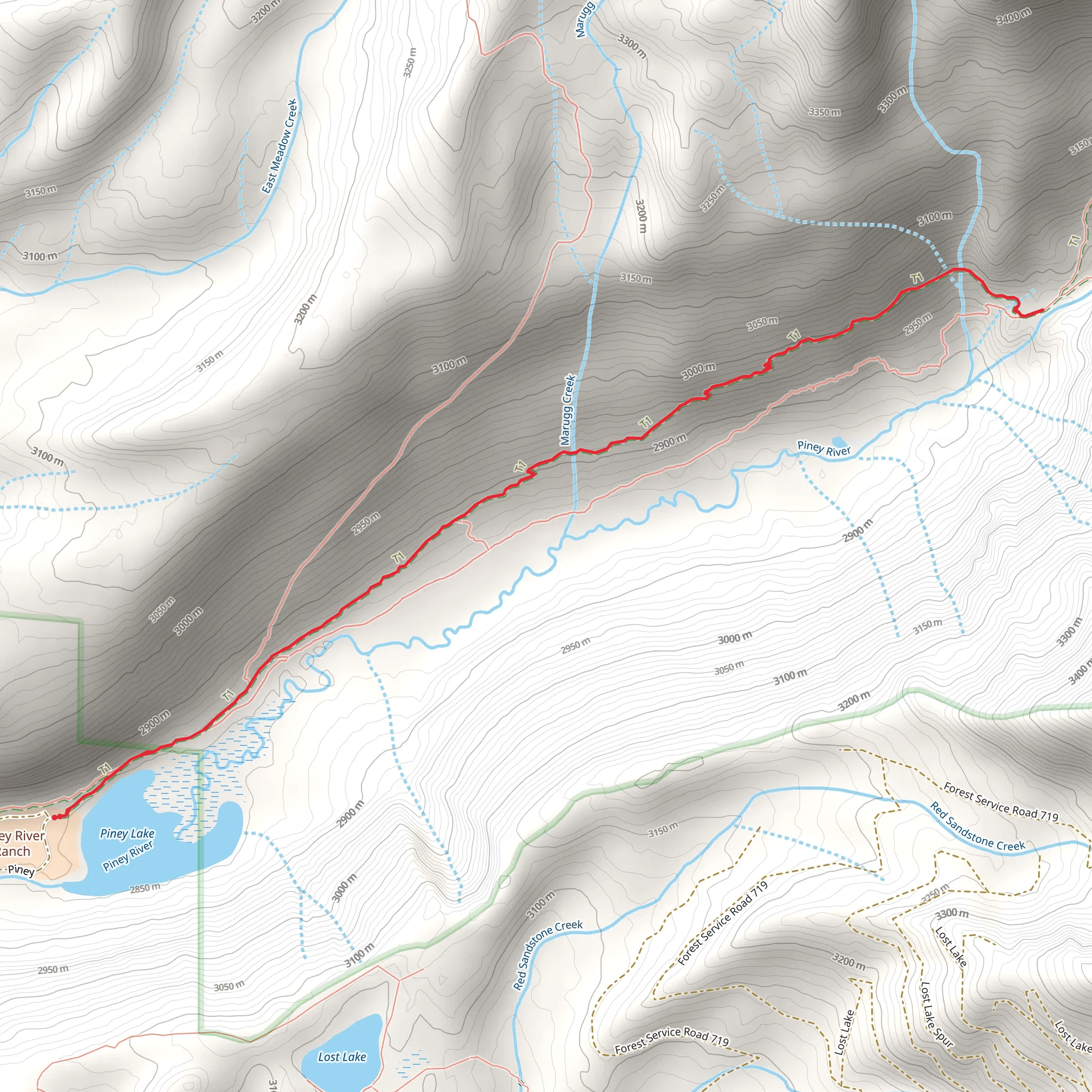 Upper Piney mobile static map