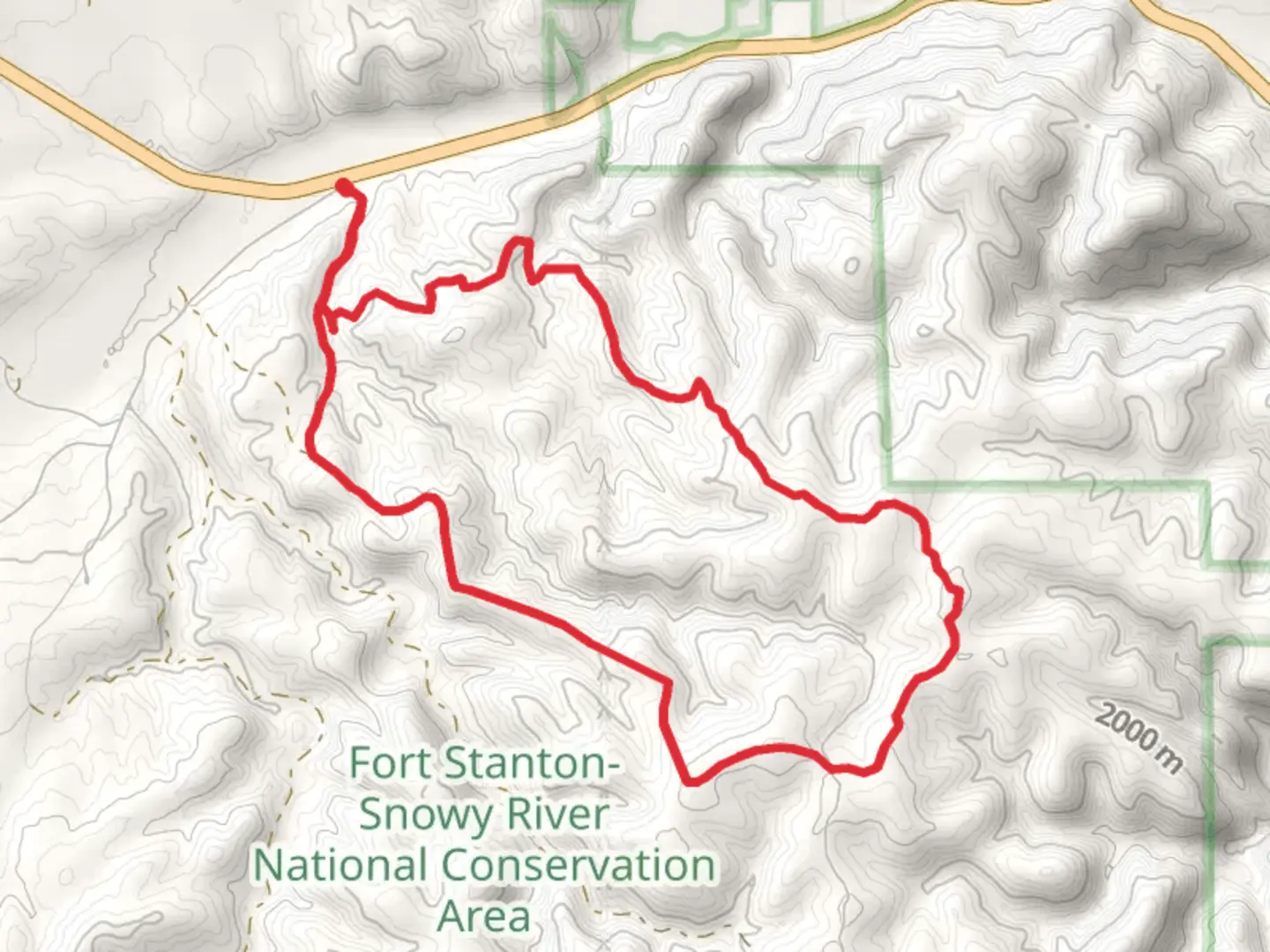 An image depicting the trail Loop around Big Tank Canyon and its surrounding area.