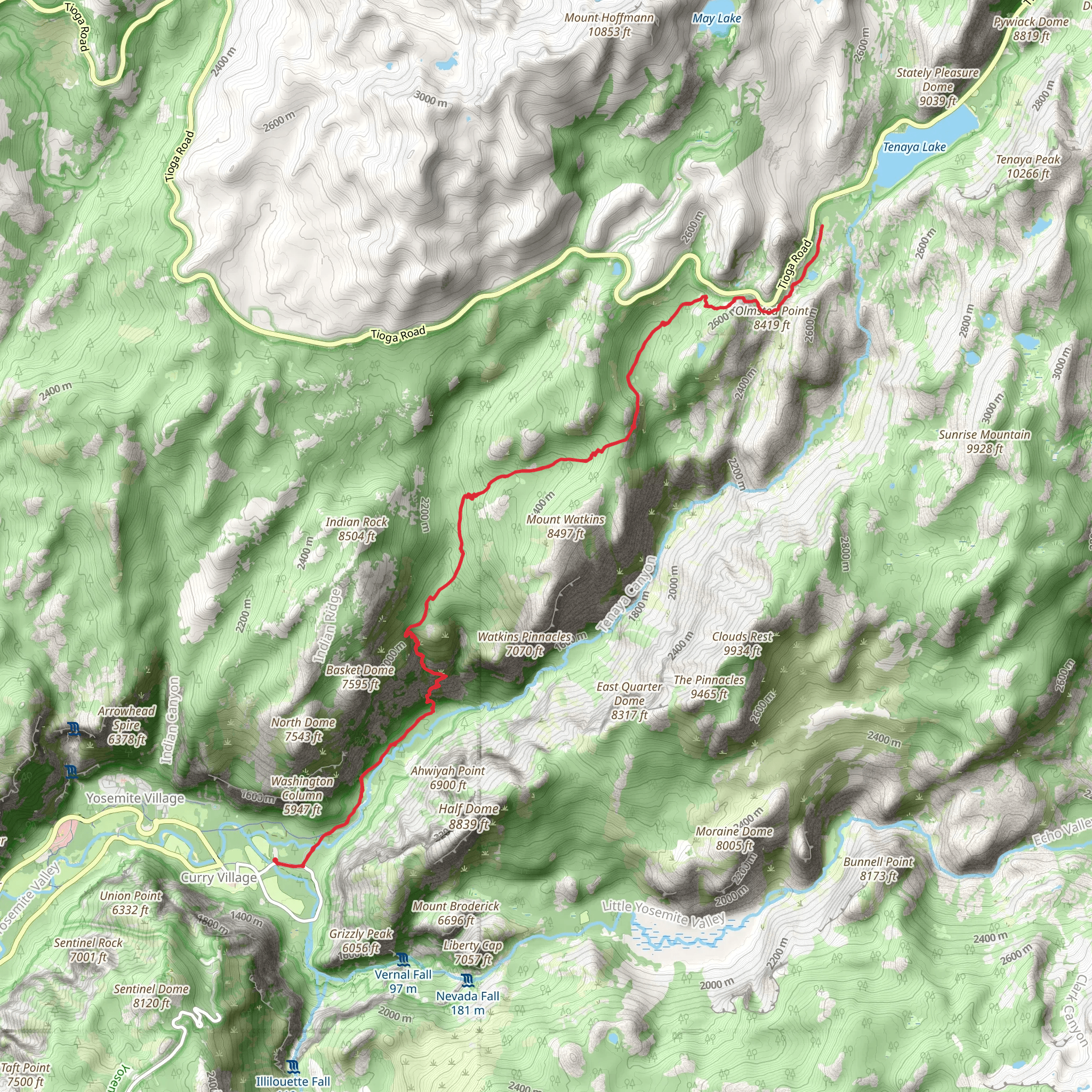 The Snow Creek Trail North mobile static map