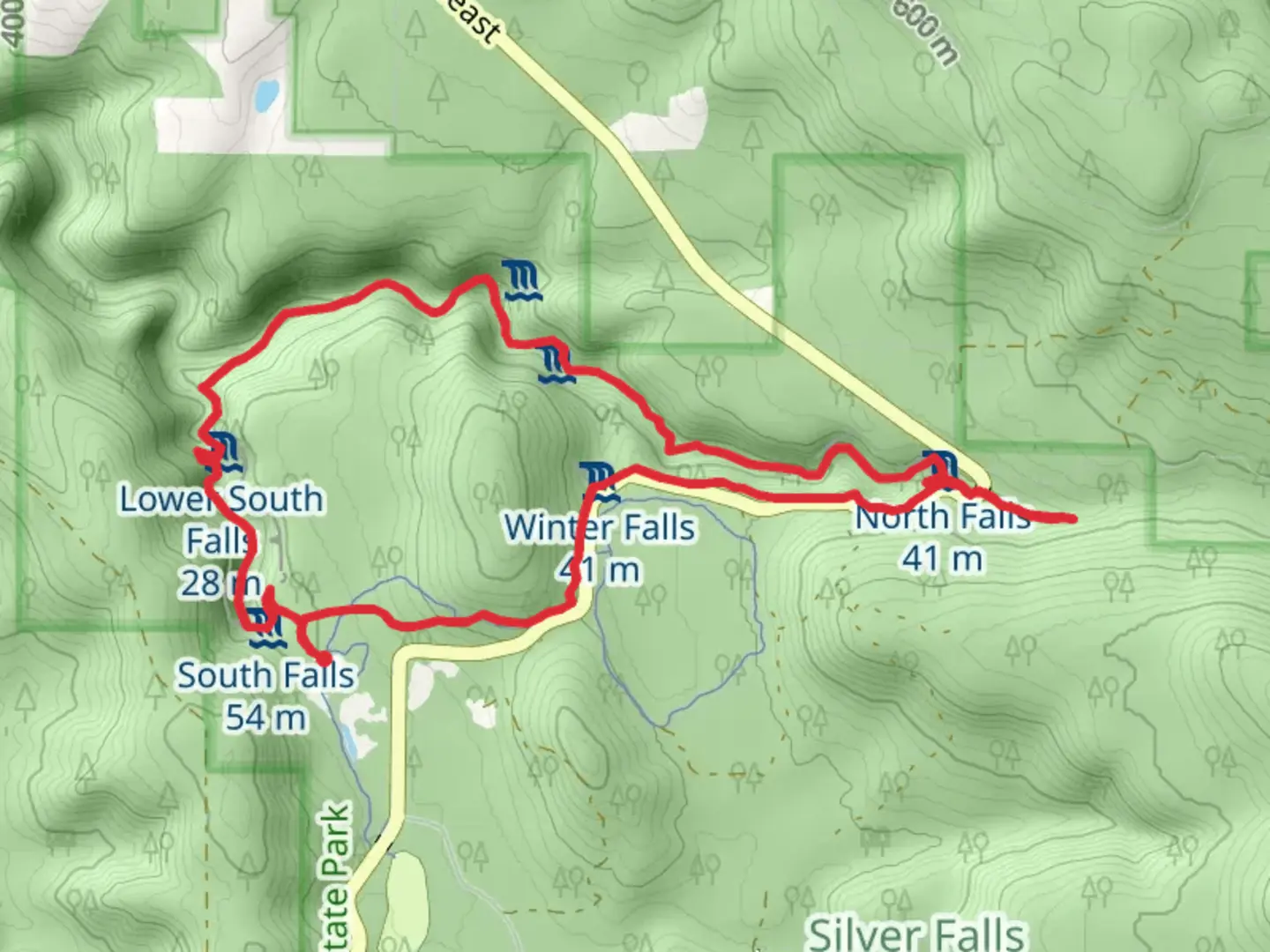 An image depicting the trail Trail of Ten Falls Loop and its surrounding area.