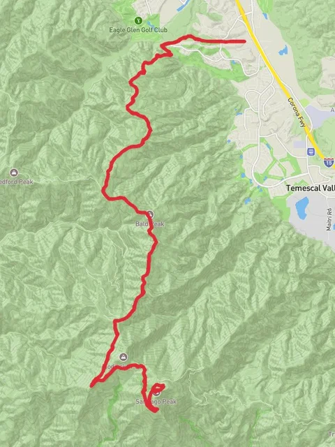 Bald Peak and Santiago Peak via Bedford Motorway